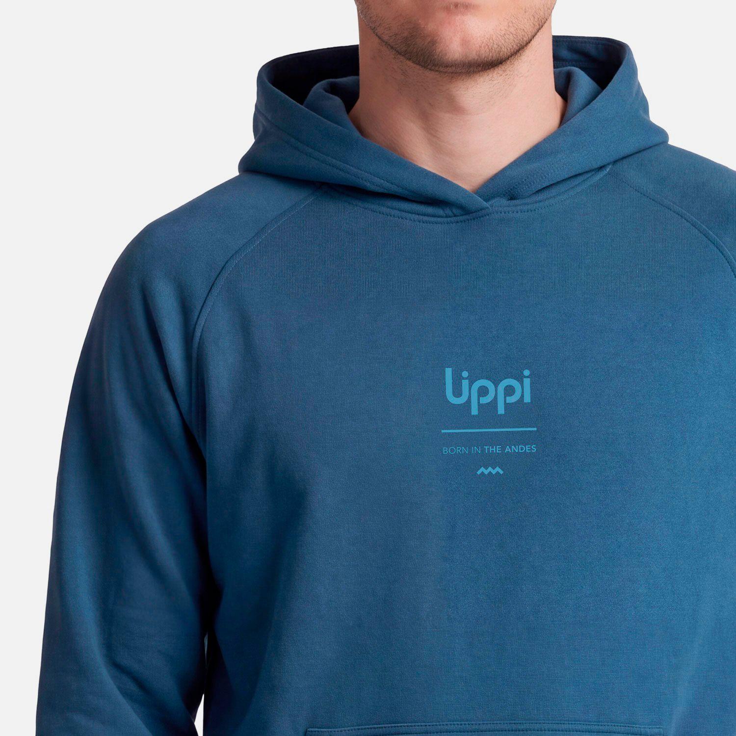 Polerón Hombre Ulmo Back Print Hoody Sweatshirt  Azul Oscuro Lippi V27-3