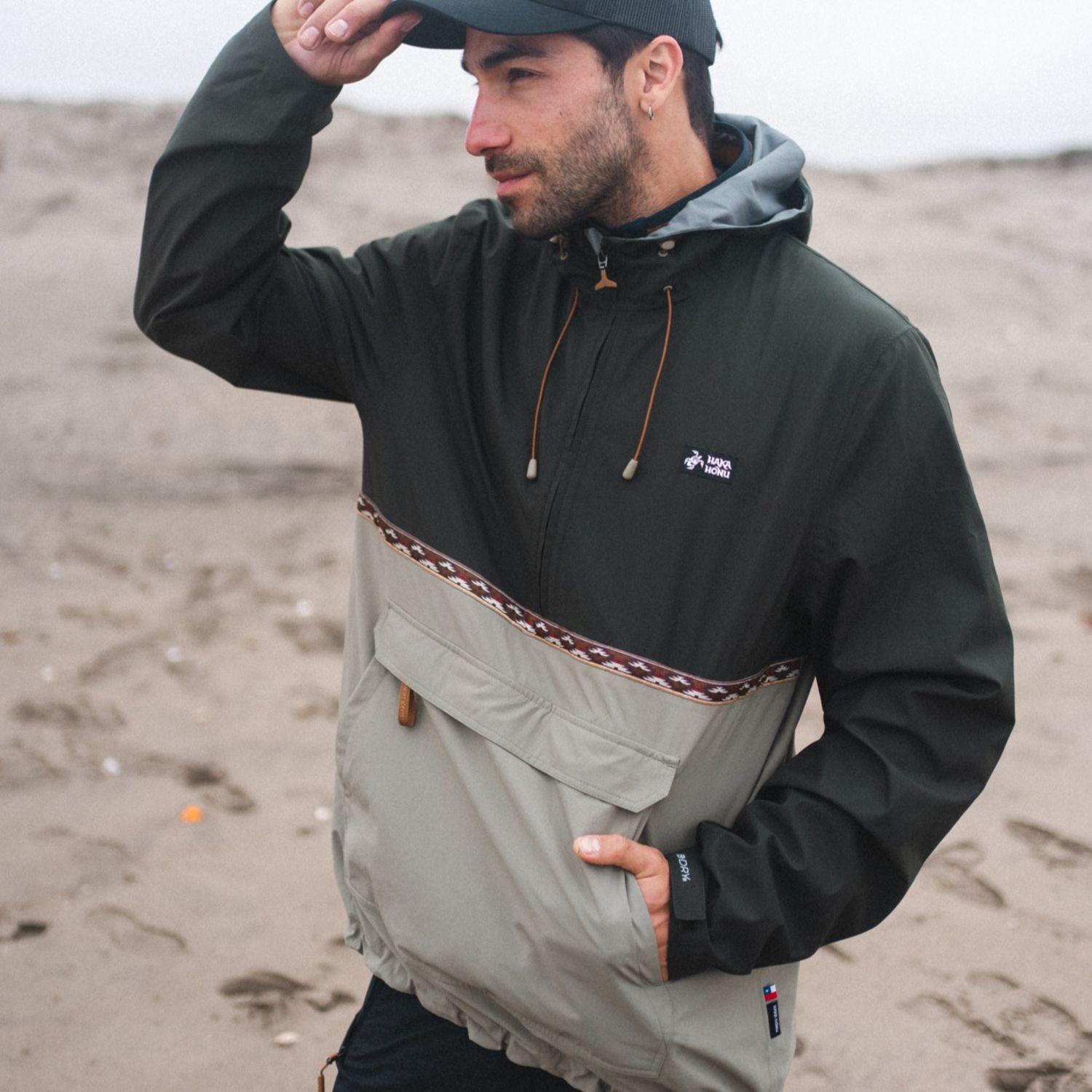 Chaqueta Hombre Viento Norte 14 Zip Verde Militar Haka Honu-8