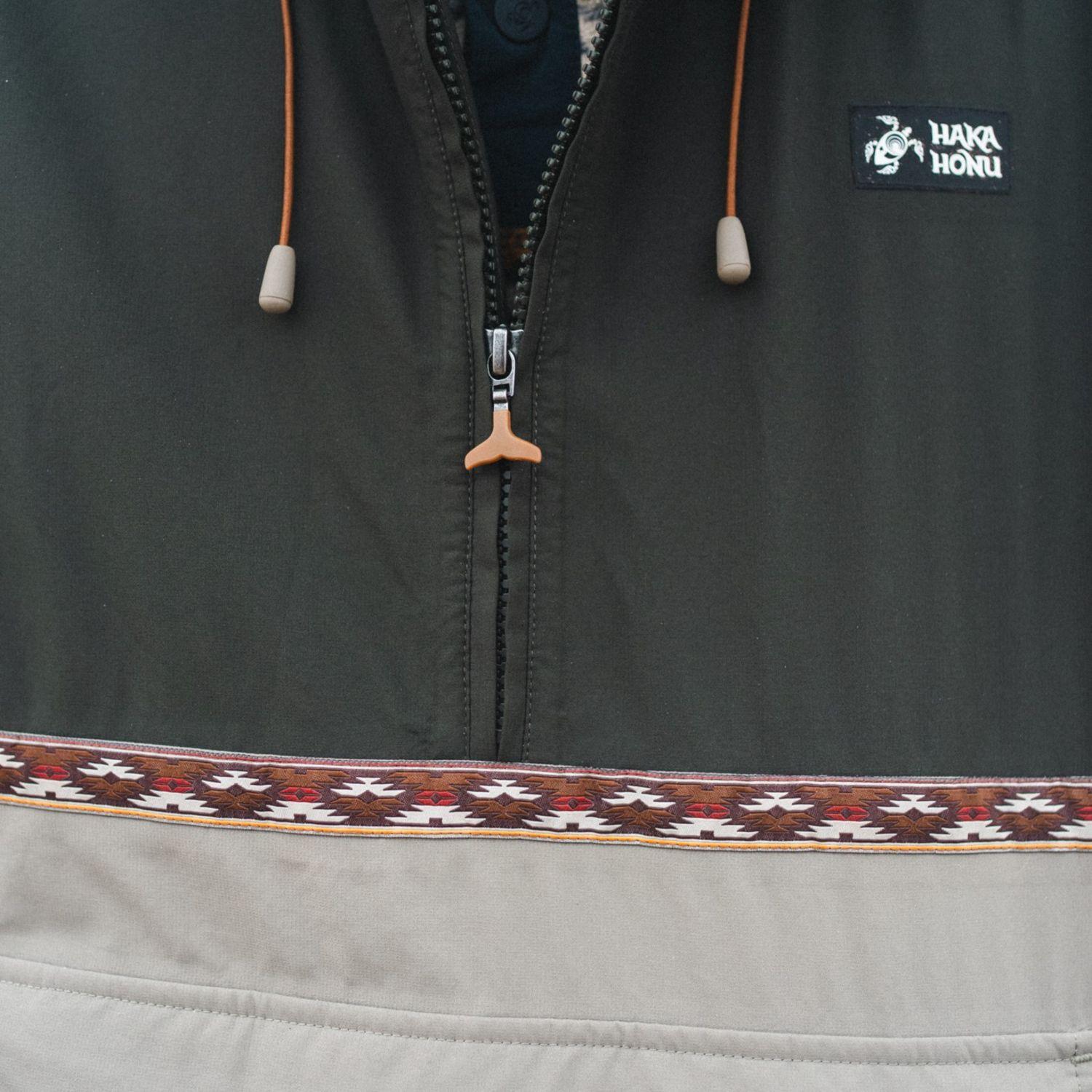 Chaqueta Hombre Viento Norte 14 Zip Verde Militar Haka Honu-9