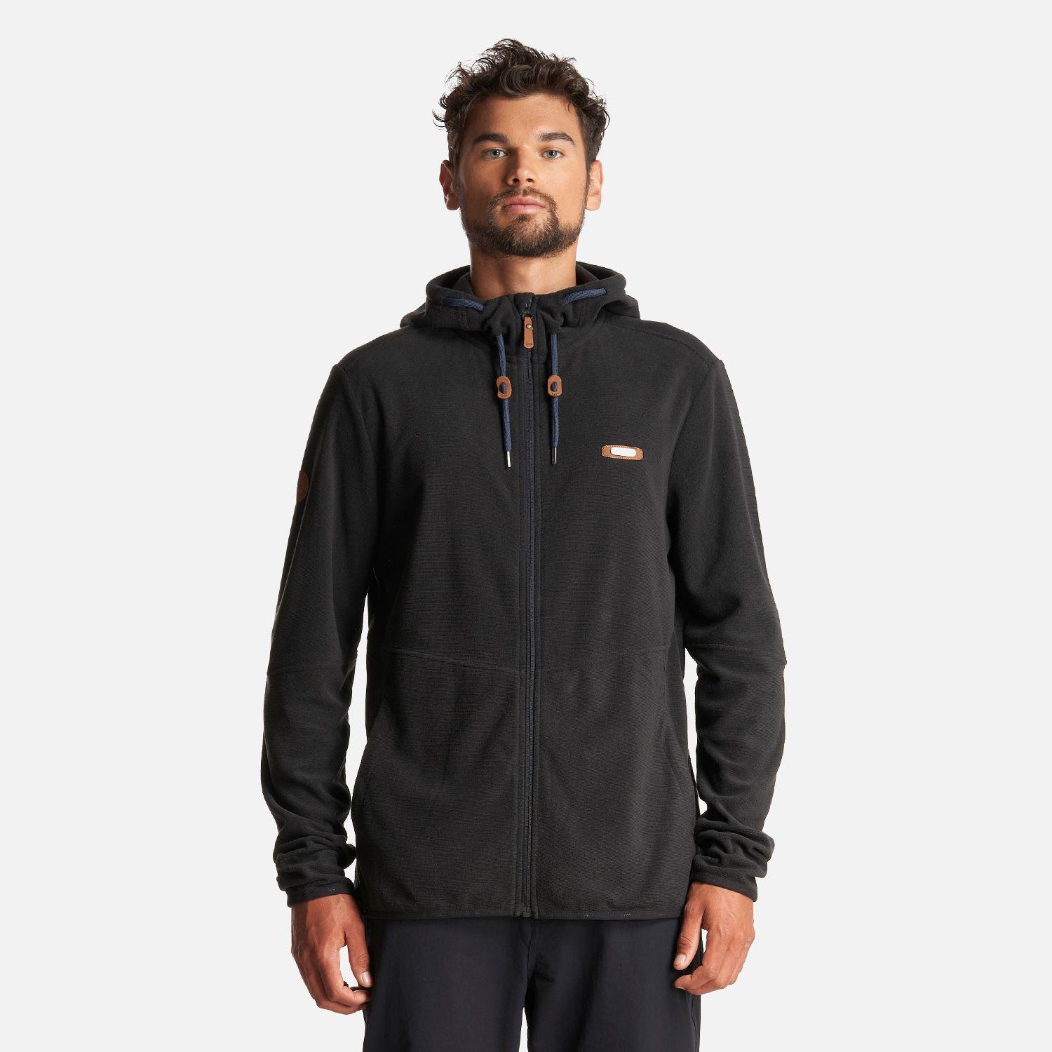 Poleron Hombre Stripes Nano-F Full Zip Hoody Negro Lippi I23-1