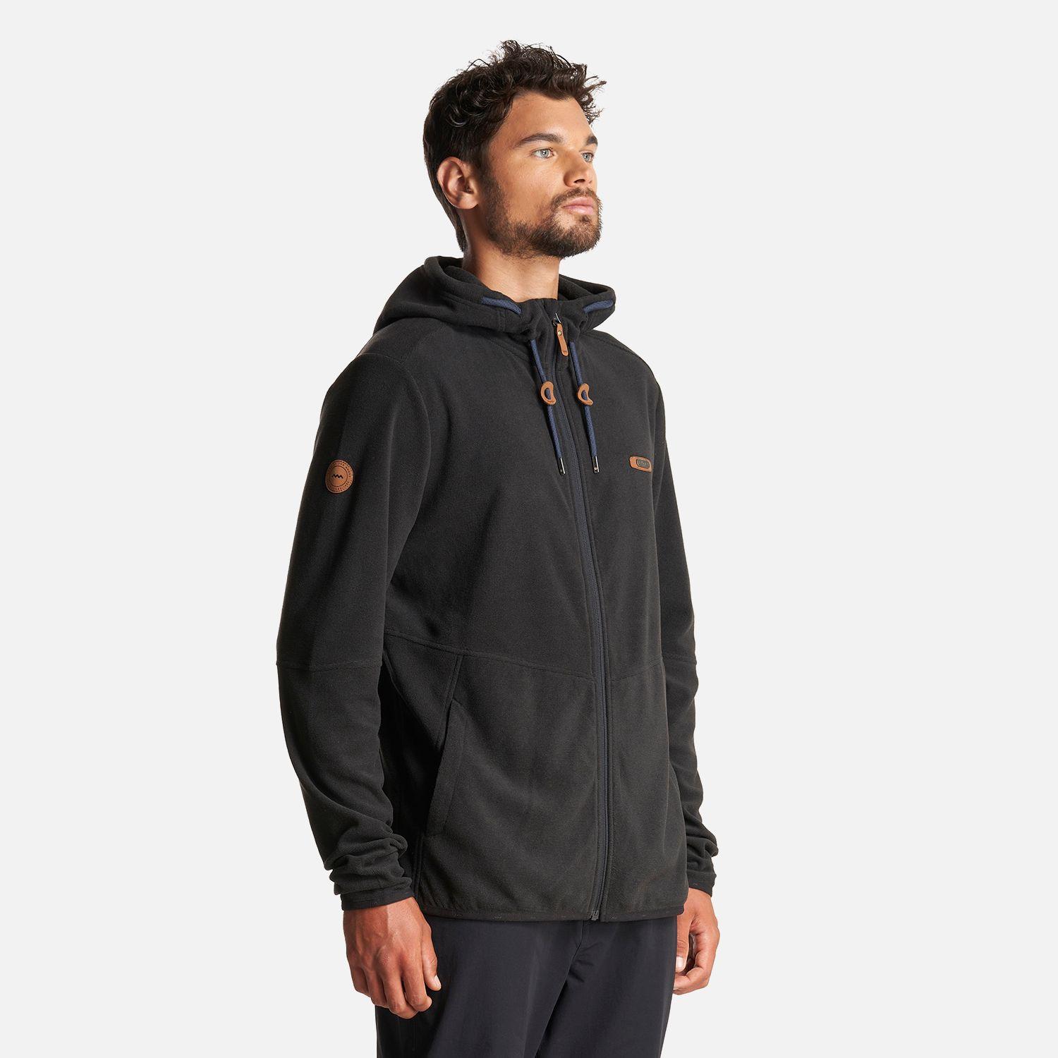 Poleron Hombre Stripes Nano-F Full Zip Hoody Negro Lippi I23-2