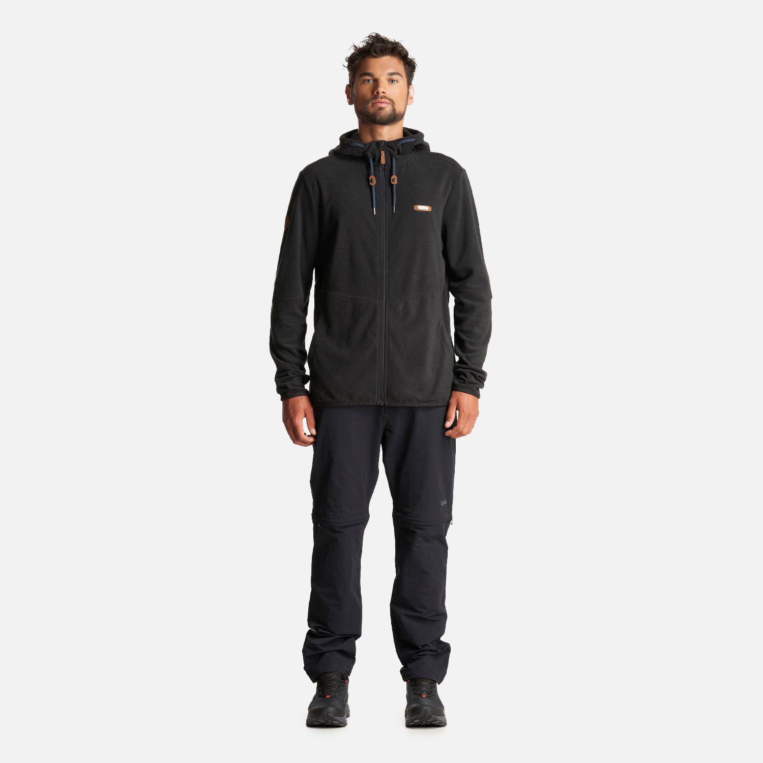Poleron Hombre Stripes Nano-F Full Zip Hoody Negro Lippi I23-6