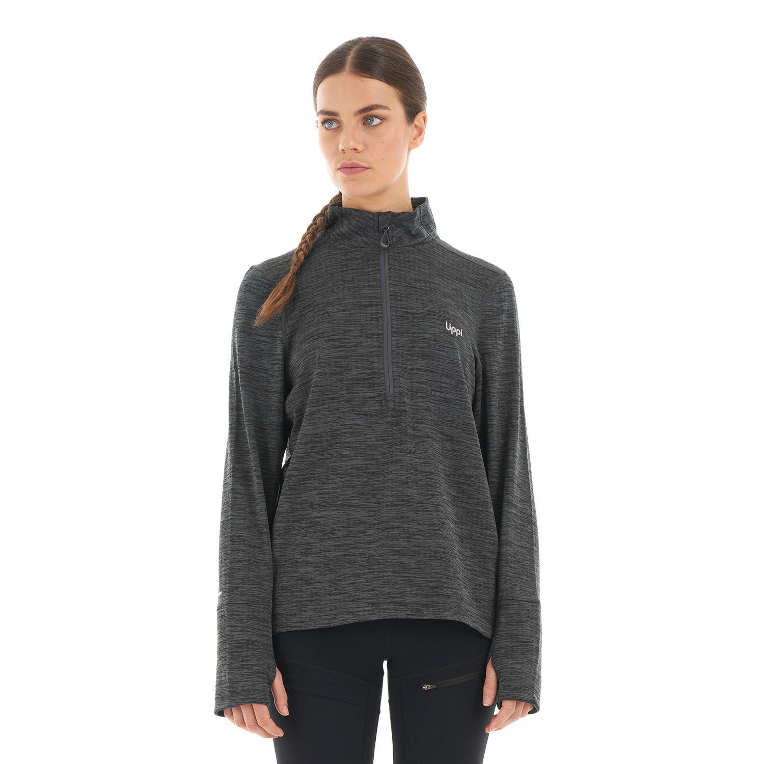 Poleron Mujer Just Move Nano-F 14 Zip Grafito Lippi-1