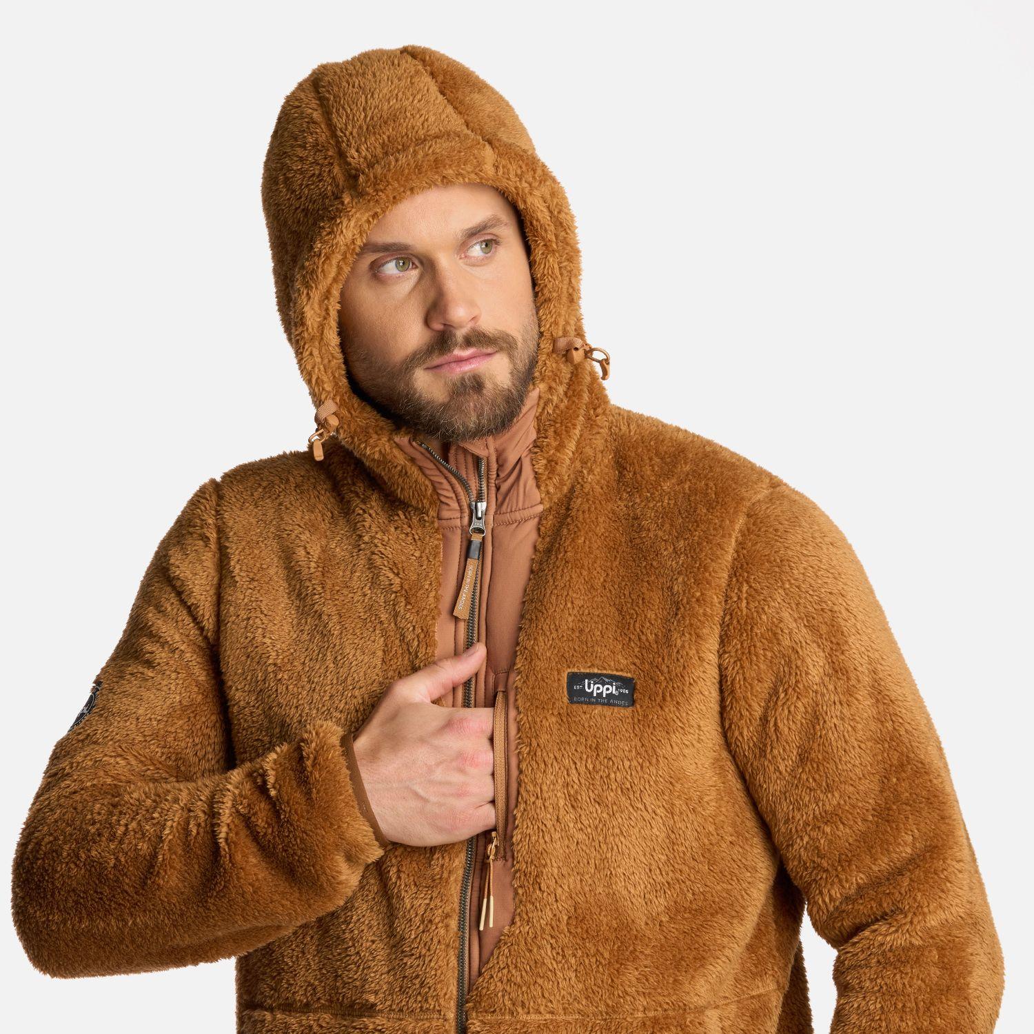 Polar Hombre Bear Shaggy-Pro Hoody Jacket Camel Lippi I25-3