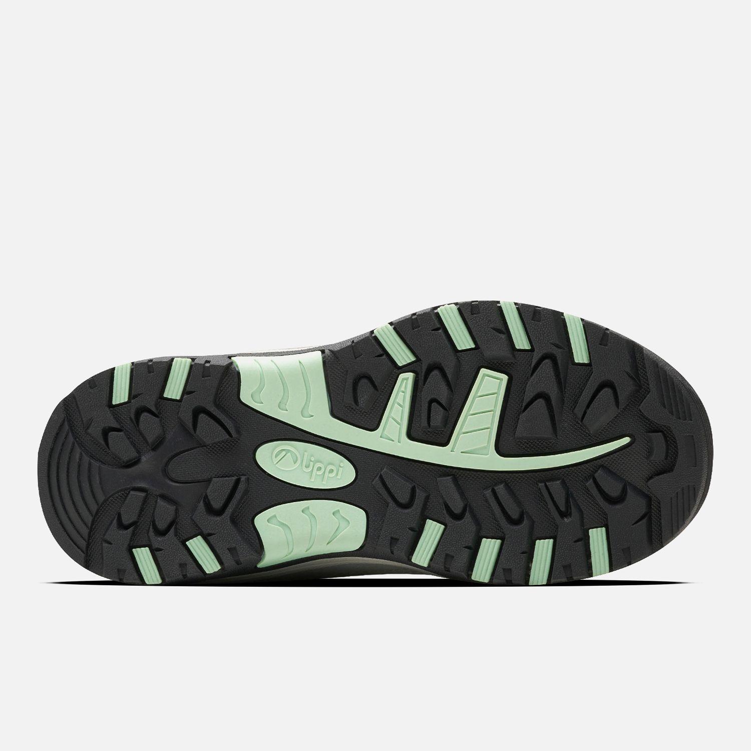 Botín Niña  Puelo CS HI Velcro Gris Claro Verde Agua Lippi-3