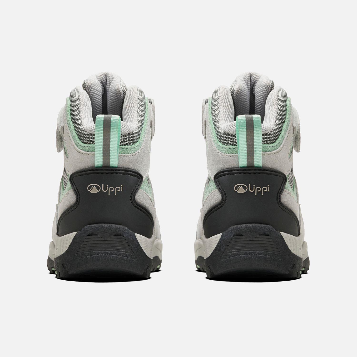 Botín Niña  Puelo CS HI Velcro Gris Claro Verde Agua Lippi-4