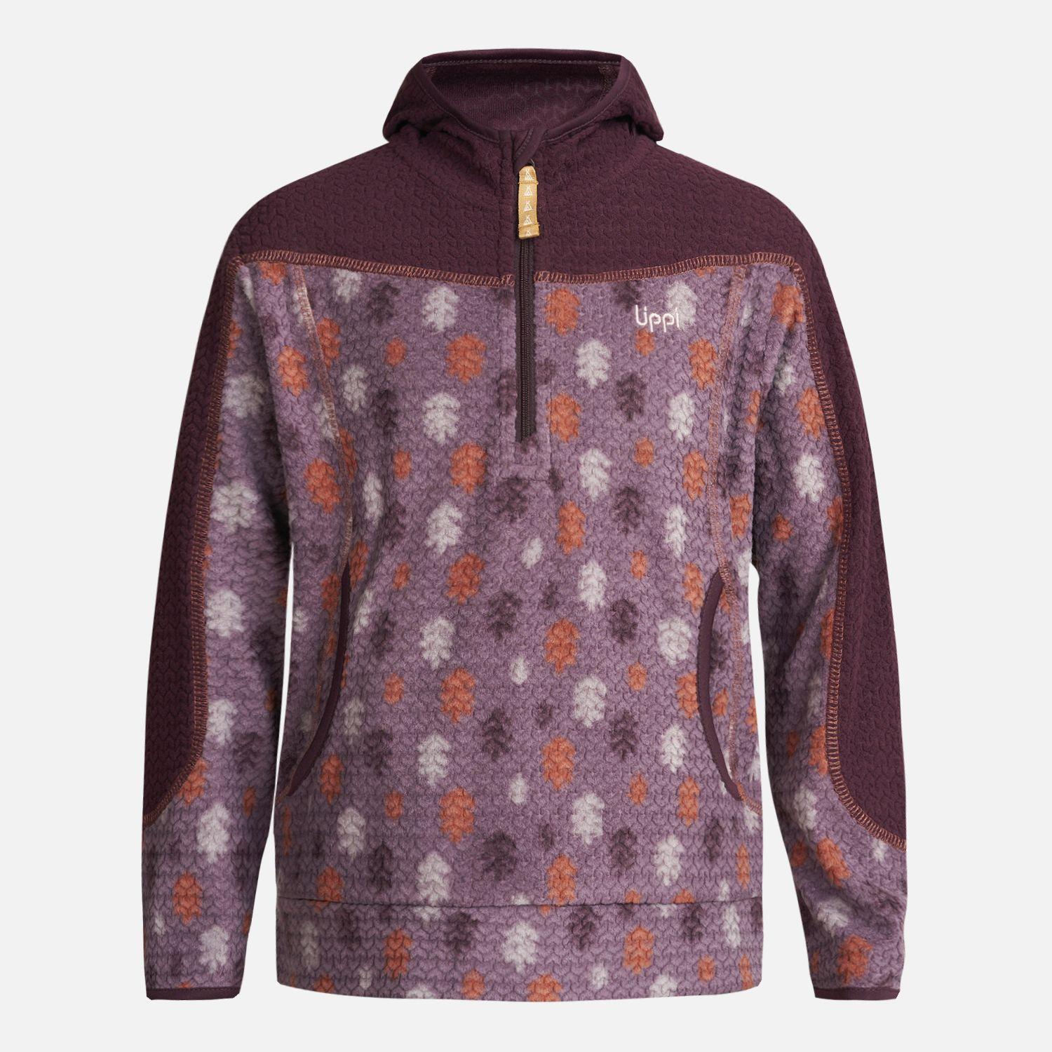 Poleron Niña Saltamontes Nano-F 14 Zip Hoody Print Burdeo Lippi-0