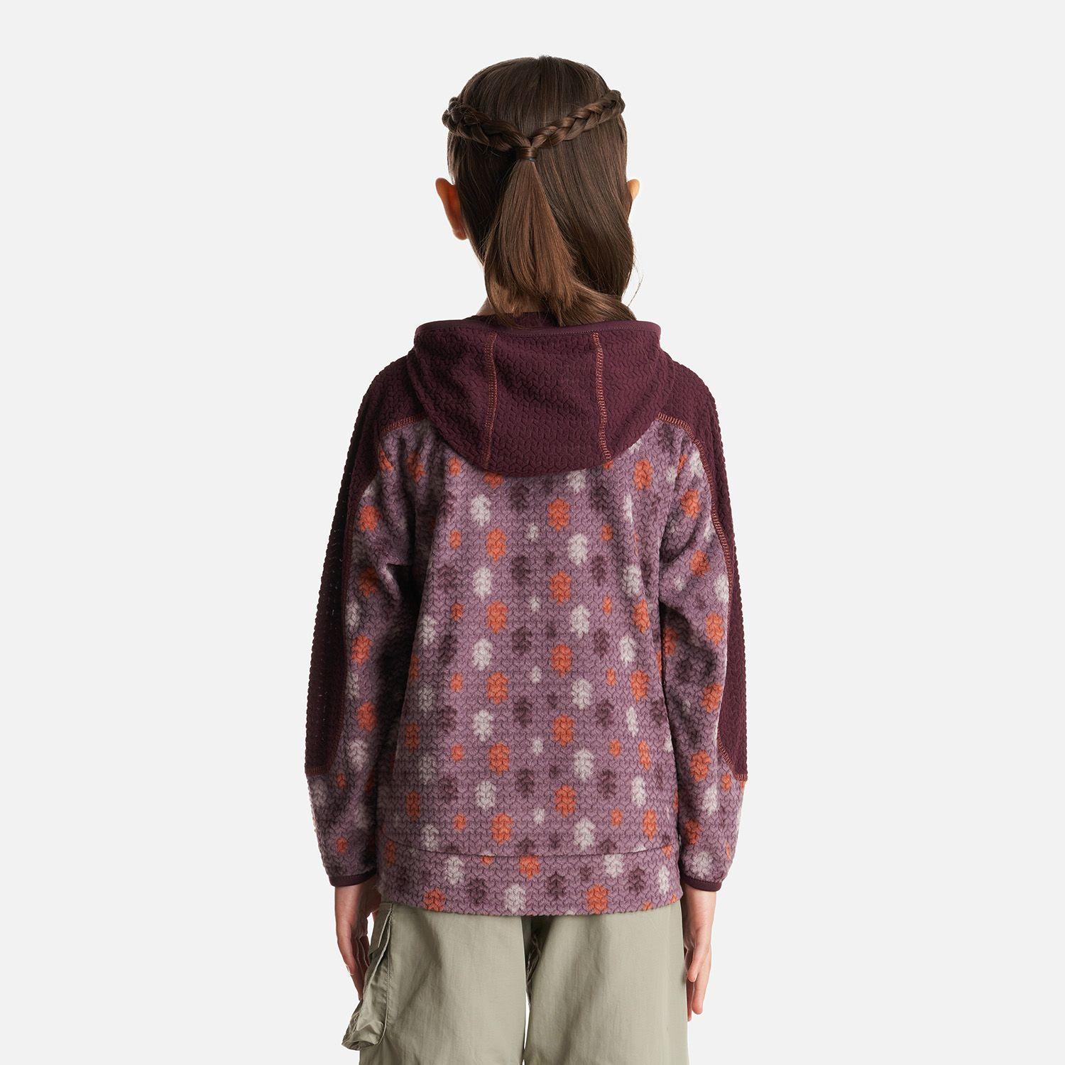 Poleron Niña Saltamontes Nano-F 14 Zip Hoody Print Burdeo Lippi-3