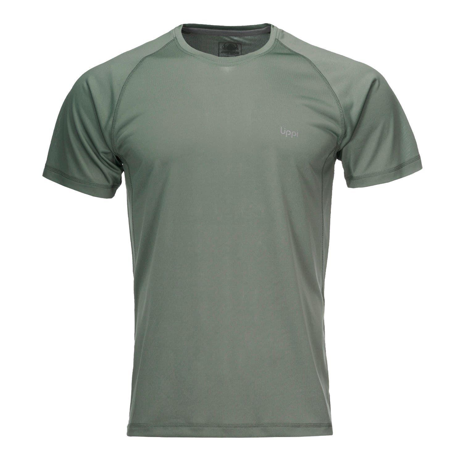 Polera Hombre Core Q-Dry T-Shirt Verde Grisaceo Lippi-0