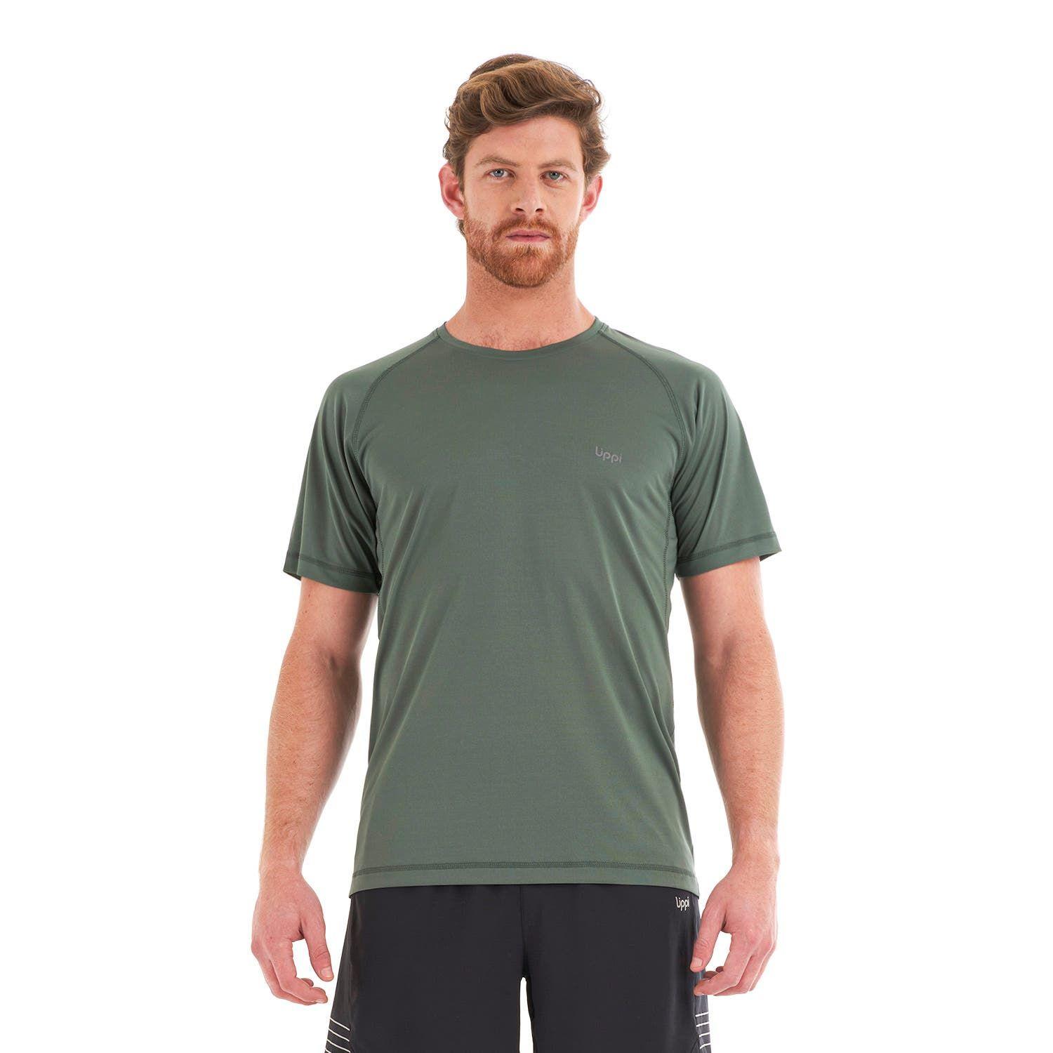 Polera Hombre Core Q-Dry T-Shirt Verde Grisaceo Lippi-1