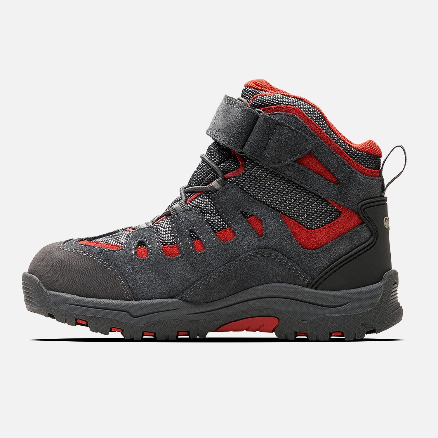 Botín Niño  Puelo CS HI Velcro Gris Medio Rojo Oscuro Lippi-1