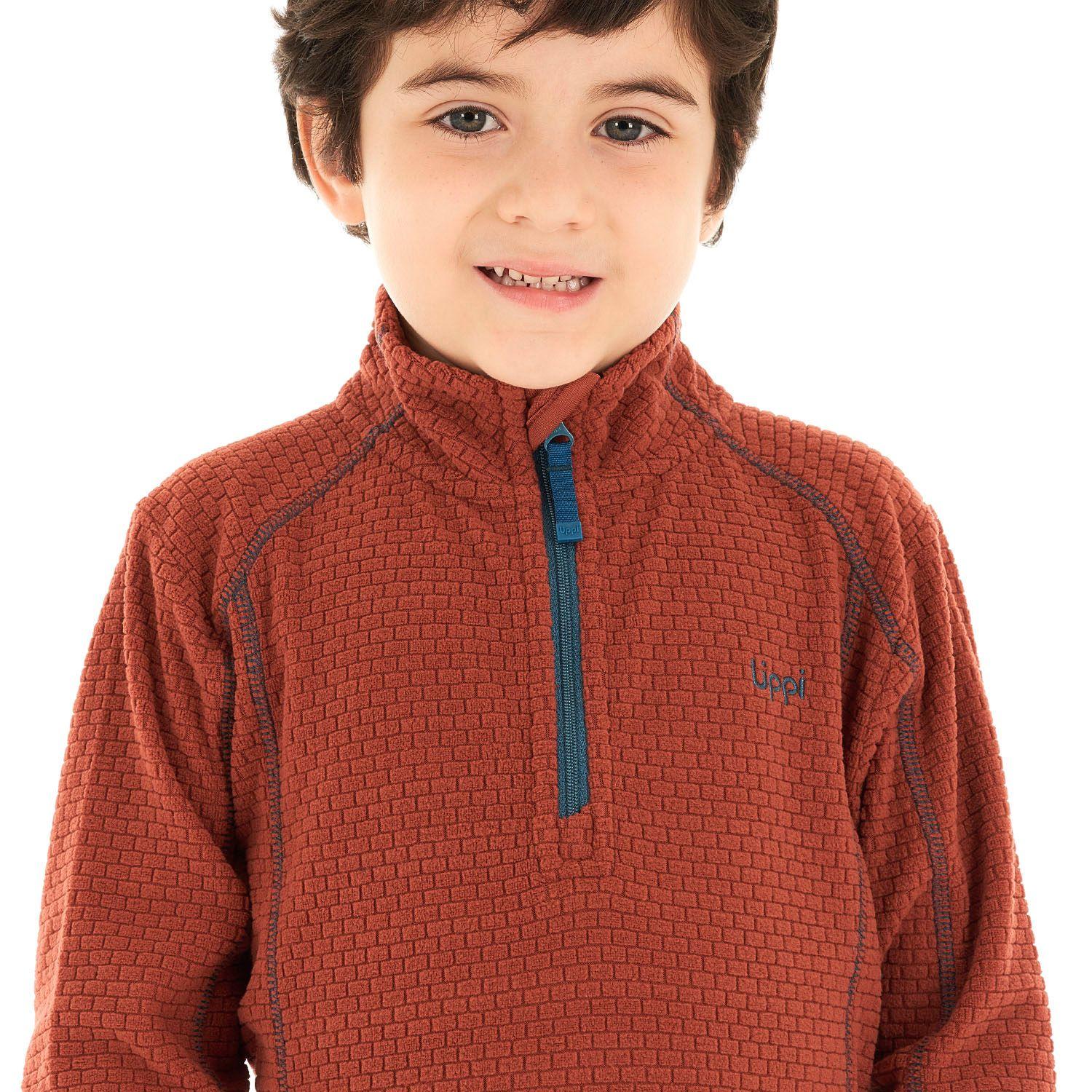 Poleron Niño Saltamontes Nano-F 14 Zip Terracota Lippi-6