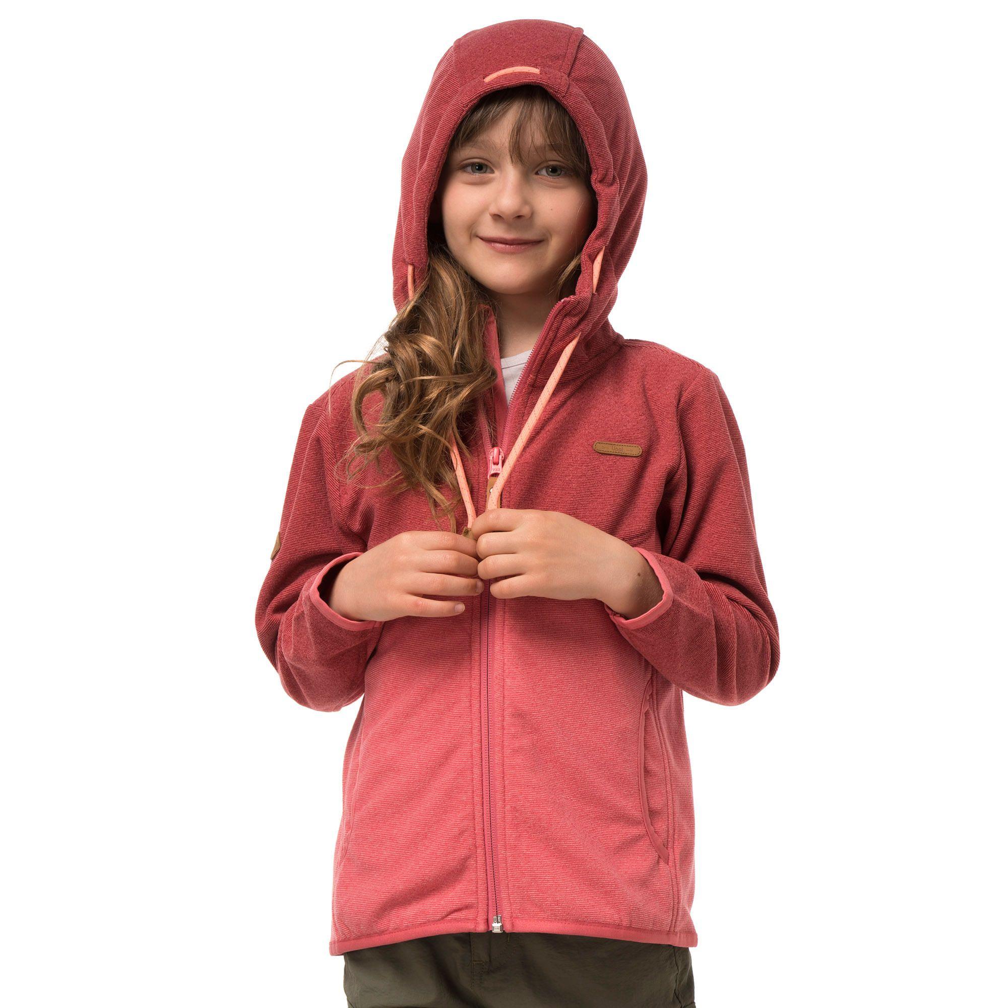 Poleron Niña Stripes Nano-F Full Zip Coral Lippi-1