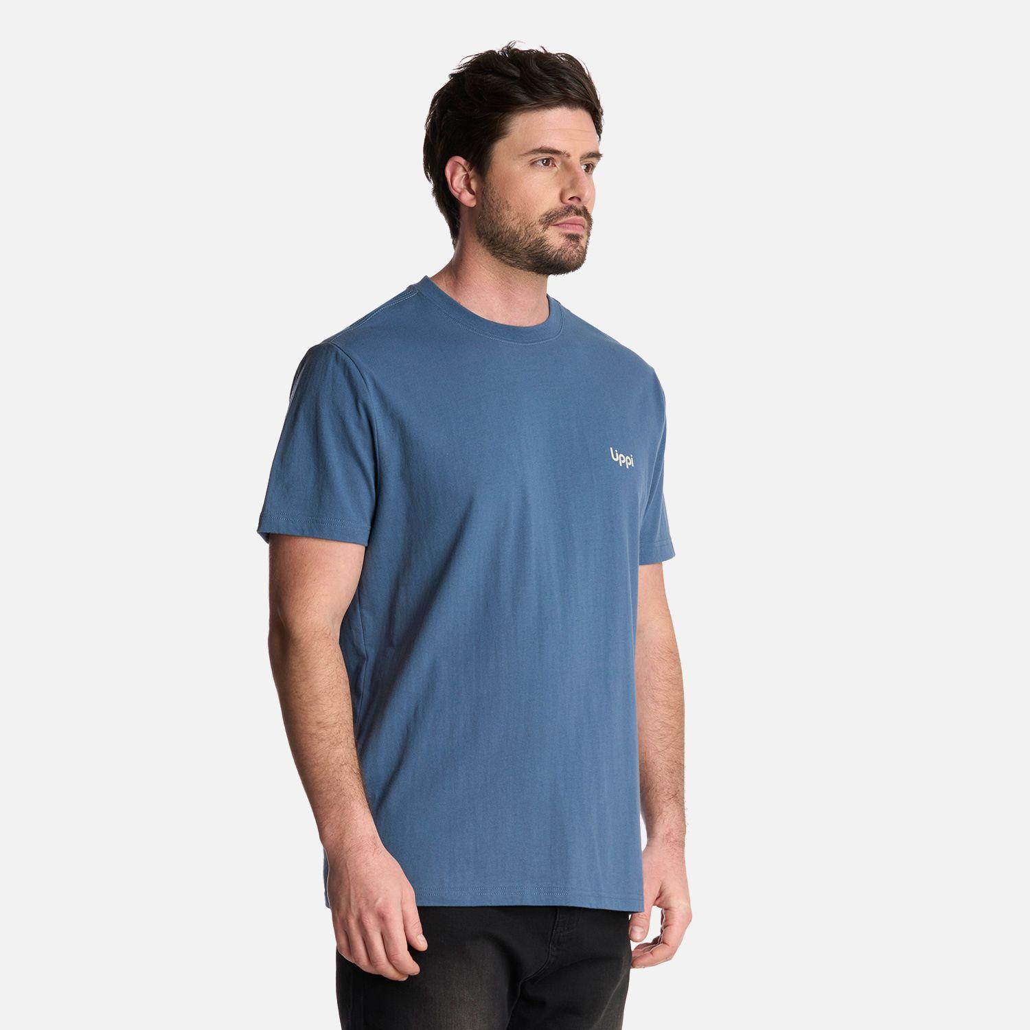 Polera Hombre Up on the Mountain T-Shirt Azul Piedra Lippi-1