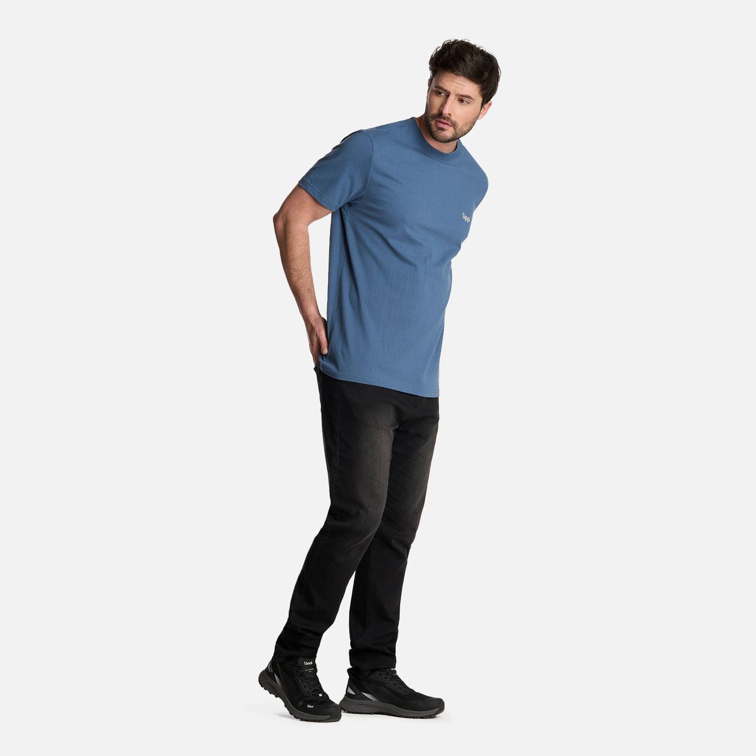 Polera Hombre Up on the Mountain T-Shirt Azul Piedra Lippi-4