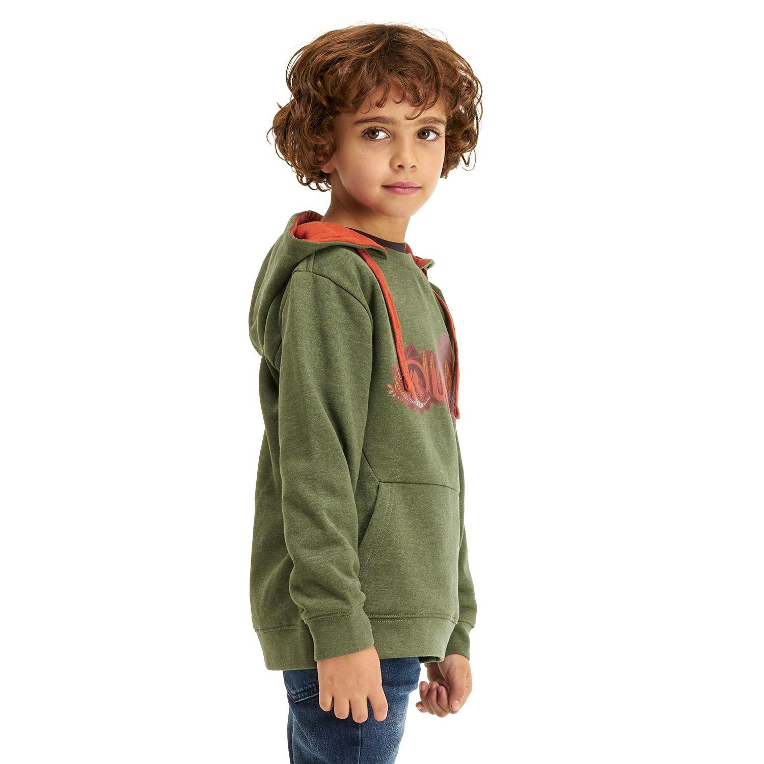 Poleron Niño Insigne Hoody Sweatshirt Melange Verde Lippi-2