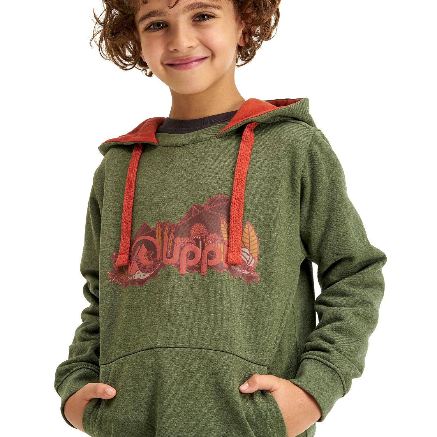 Poleron Niño Insigne Hoody Sweatshirt Melange Verde Lippi-4