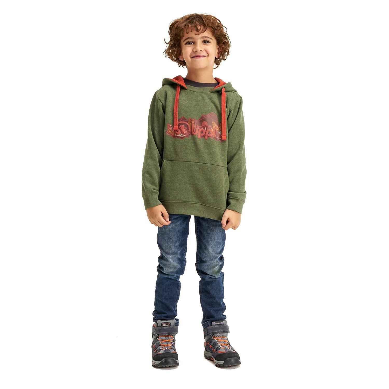 Poleron Niño Insigne Hoody Sweatshirt Melange Verde Lippi-5