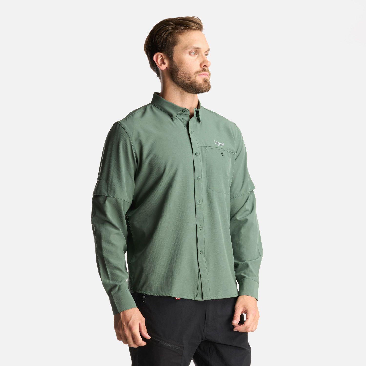 Camisa Hombre Murallon Q-Dry Shirt Verde Musgo Lippi-2