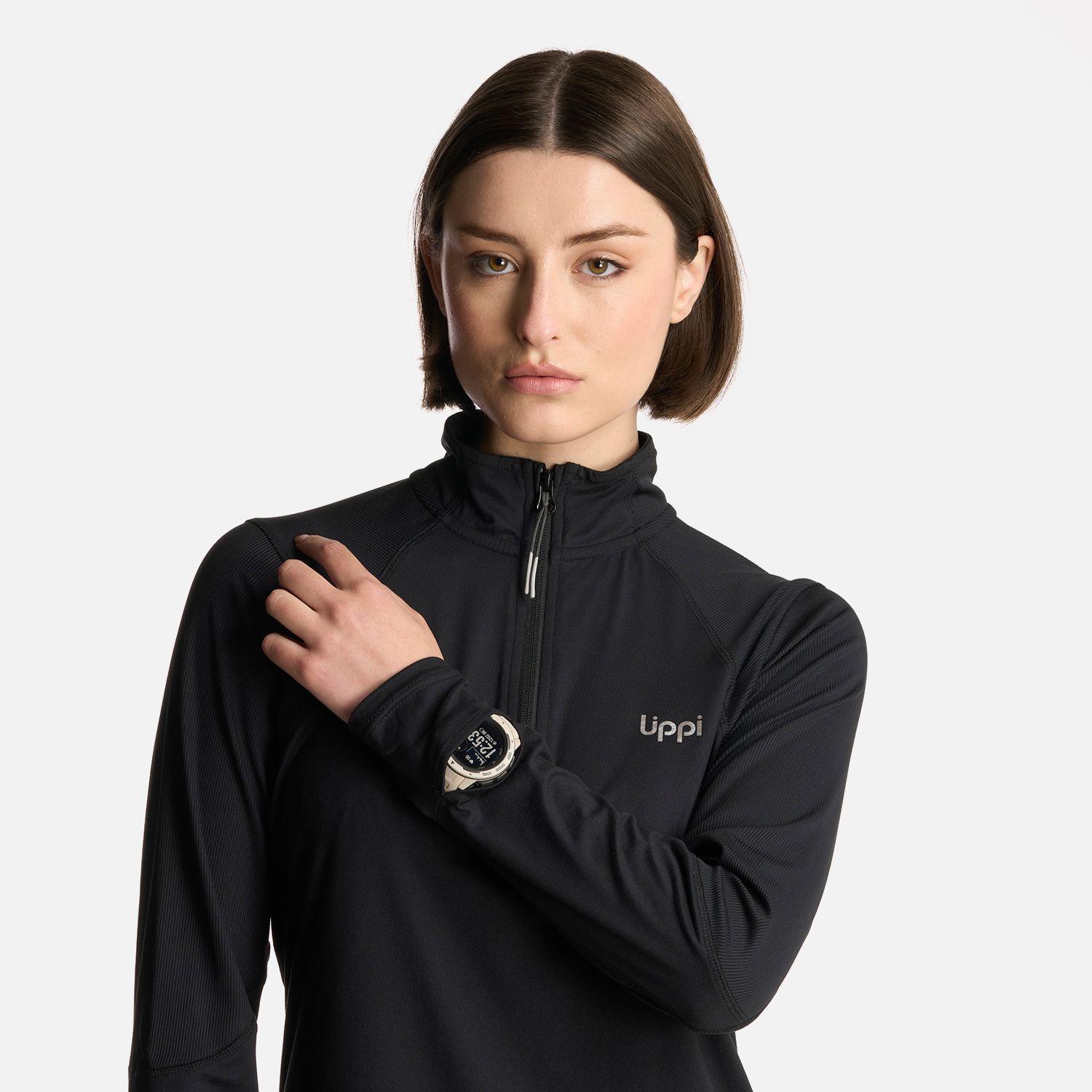 Polerón Mujer Puerto Trucco 14 Zip Negro Lippi-3