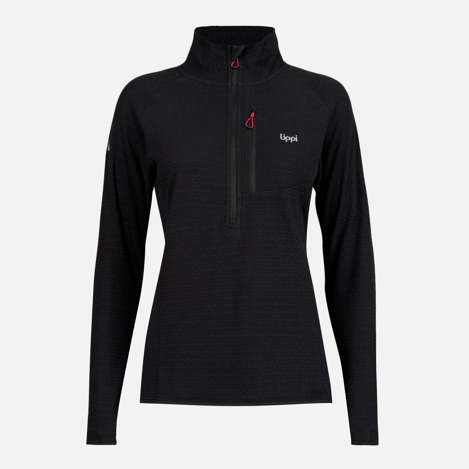 Poleron Mujer Jacaranda Mountain Nano-F 1/4 Zip Negro Lippi-0