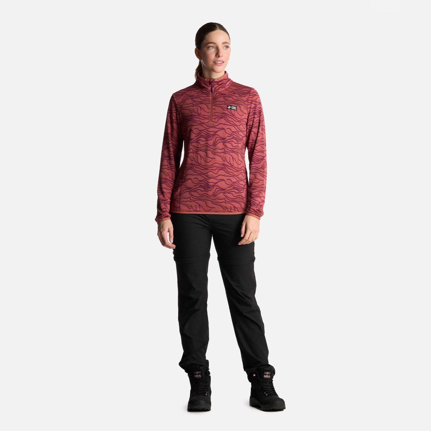 Polerón Mujer Taina Print Terracota Haka Honu-4