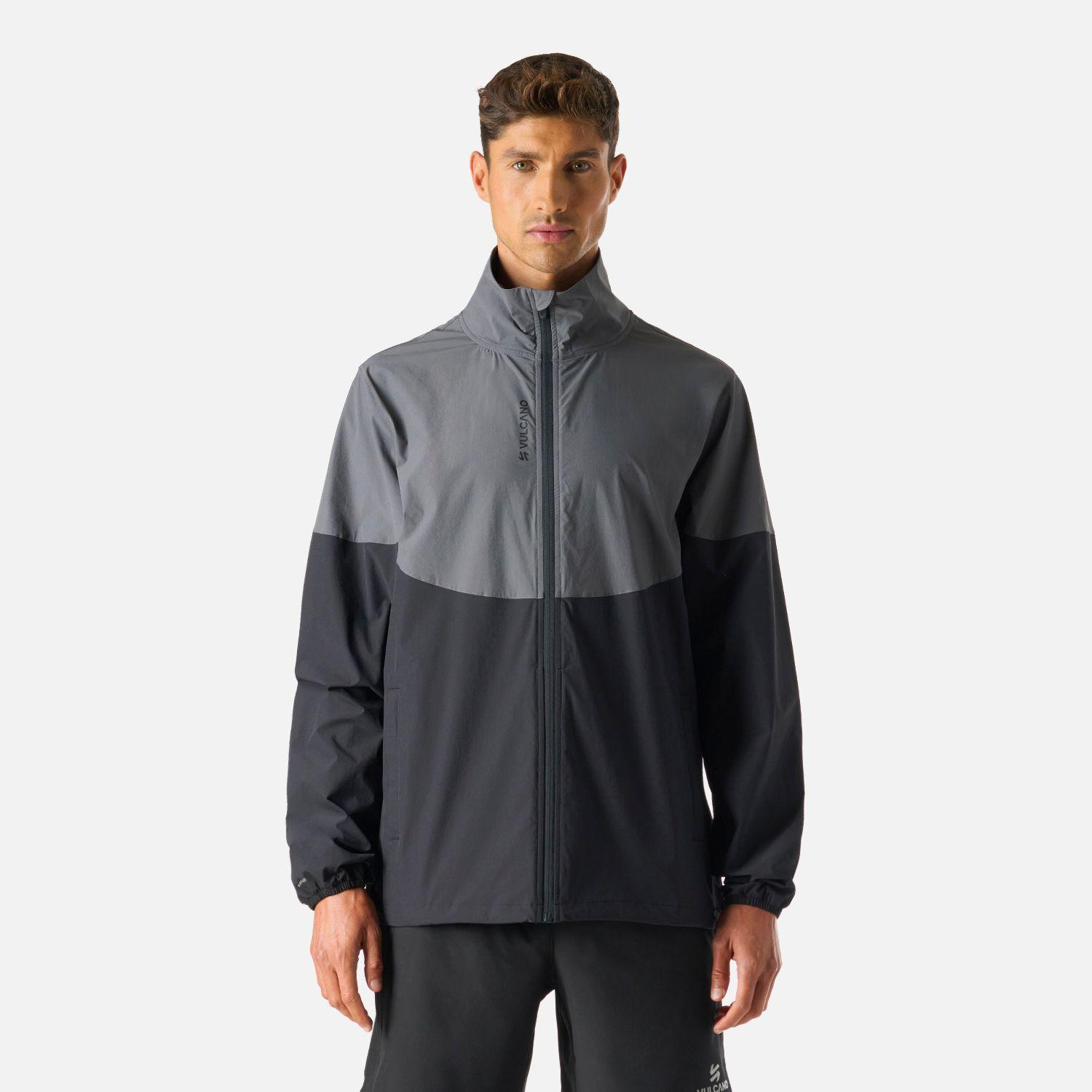 Chaqueta Hombre Tempo Full Zip Windbreaker Negro Vulcano-0