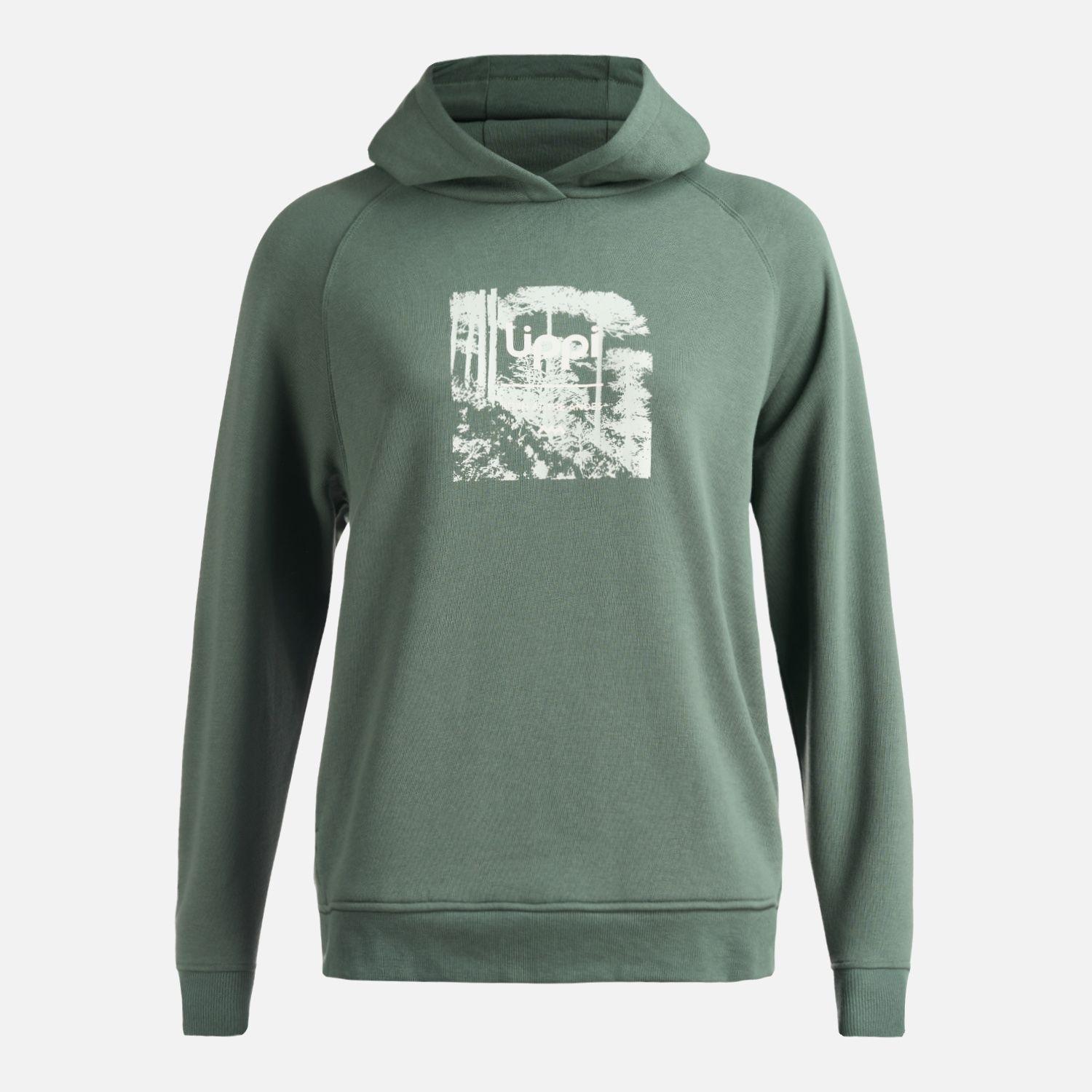 Poleron Mujer Insigne Hoody Sweatshirt Front Print Verde Musgo Lippi-0