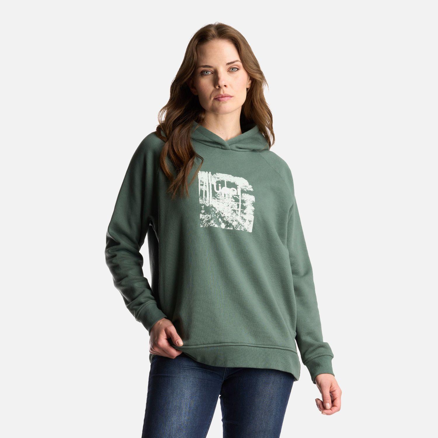 Poleron Mujer Insigne Hoody Sweatshirt Front Print Verde Musgo Lippi-1