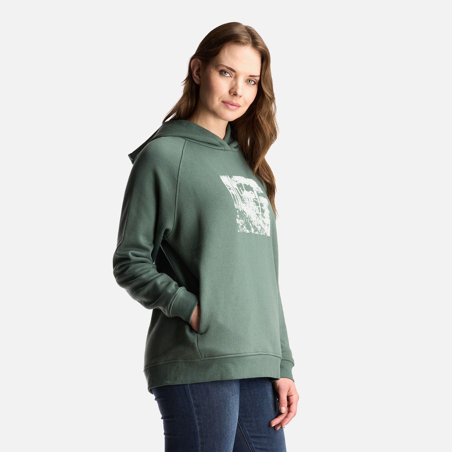 Poleron Mujer Insigne Hoody Sweatshirt Front Print Verde Musgo Lippi-2