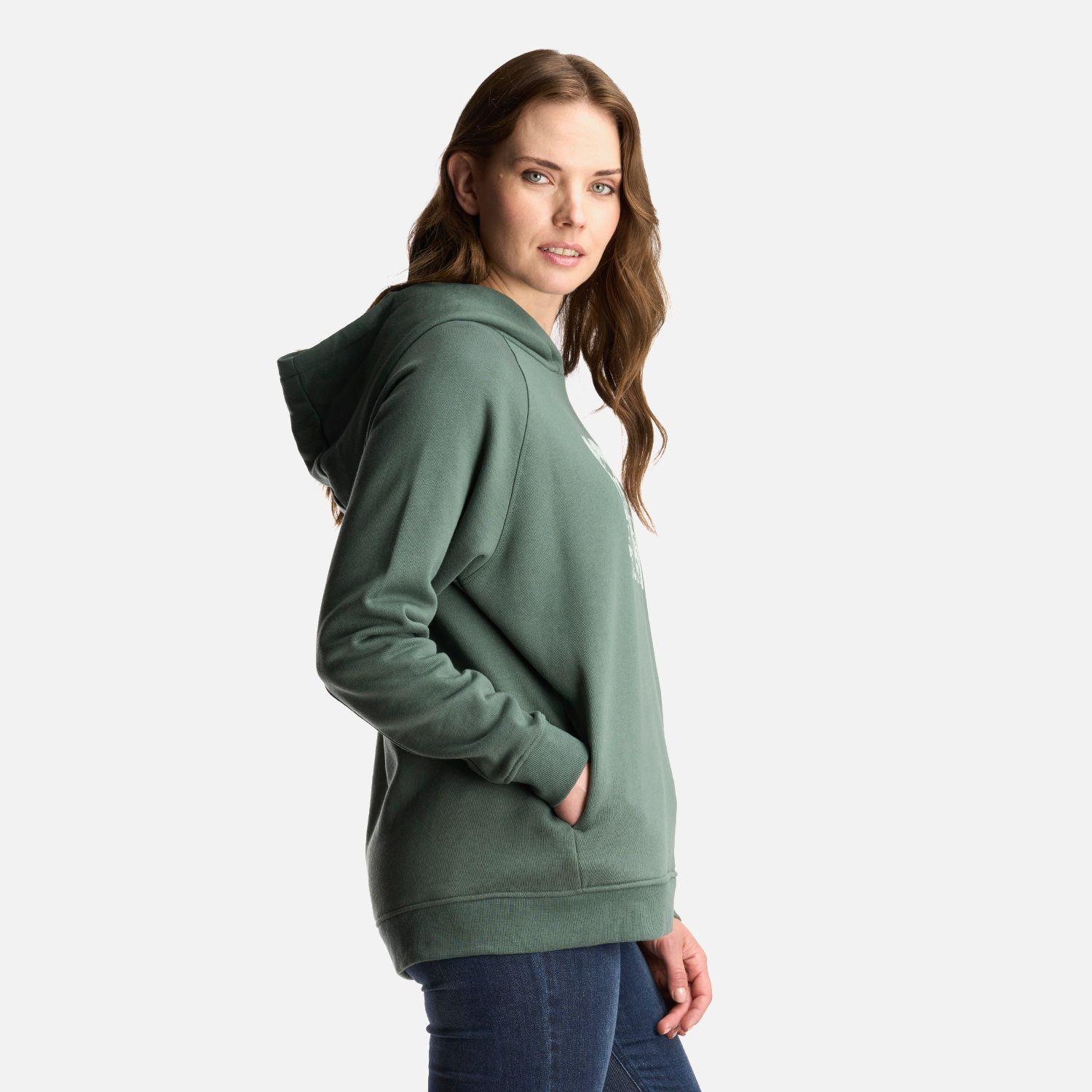 Poleron Mujer Insigne Hoody Sweatshirt Front Print Verde Musgo Lippi-3
