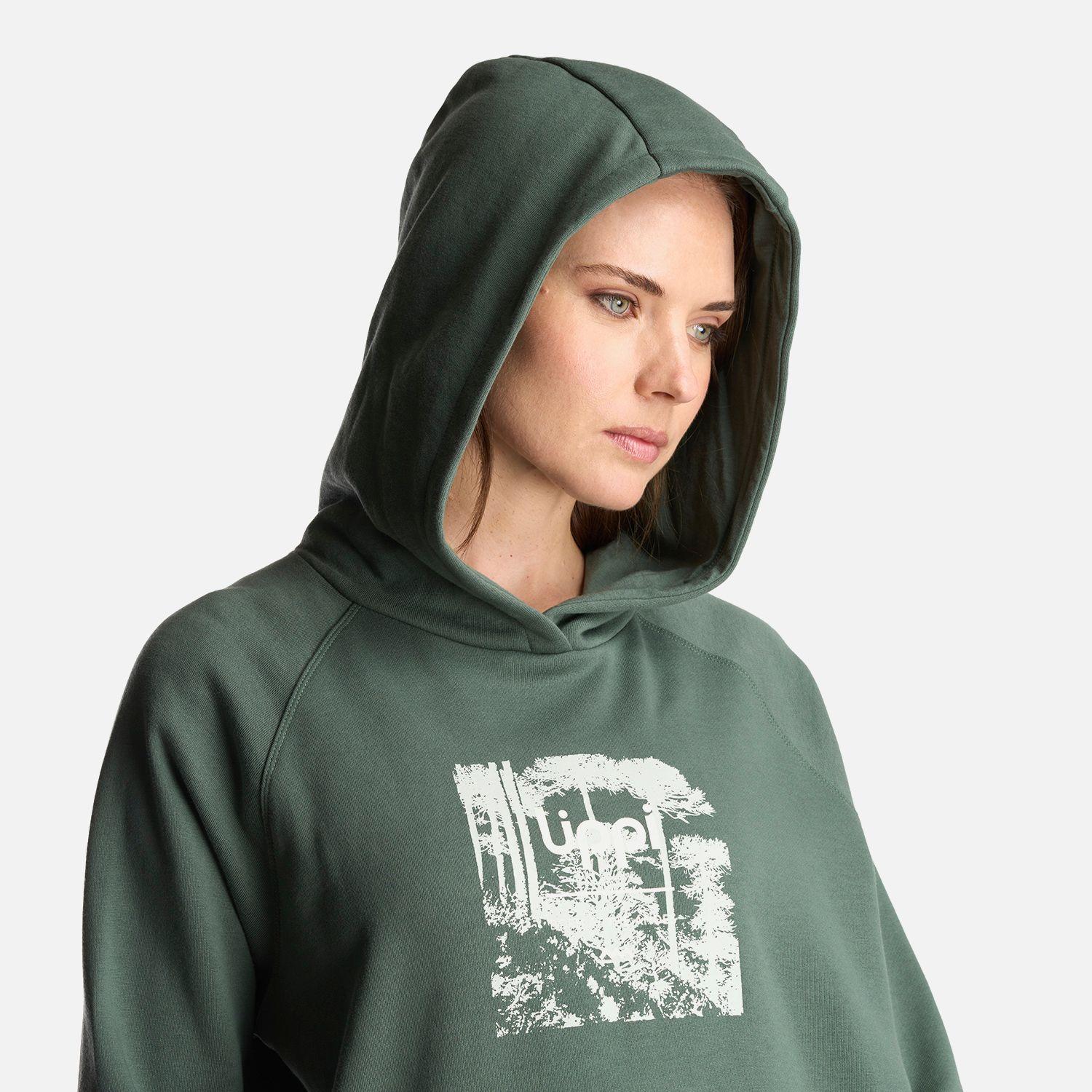 Poleron Mujer Insigne Hoody Sweatshirt Front Print Verde Musgo Lippi-5
