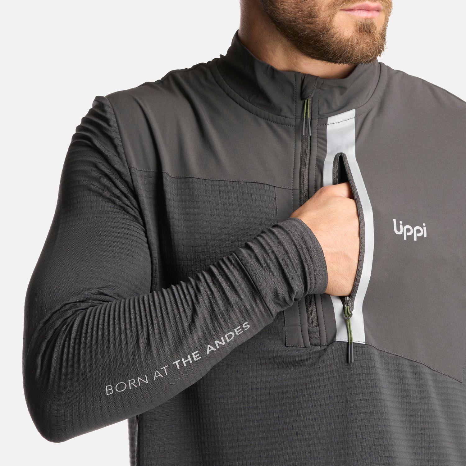 Poleron Hombre Karova Nano F 1/4 Zip Grafito Lippi I24-5
