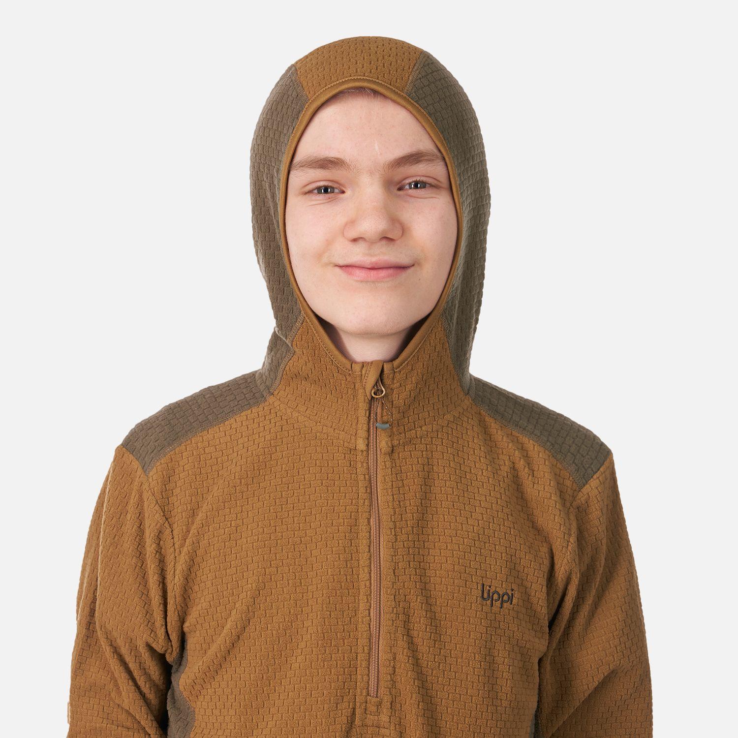 Poleron Teen Boy Mild Nano-F 14 Zip Hoody Café Pardo Lippi-3