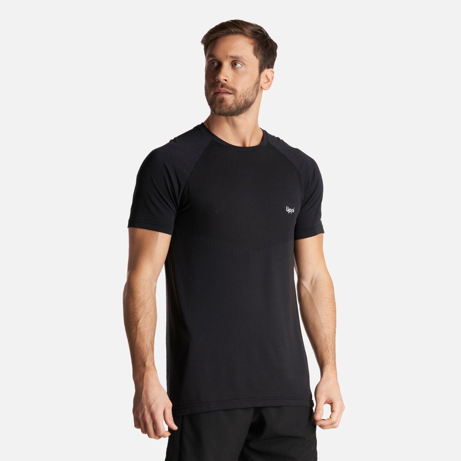 Polera Hombre Essential Sport T-Shirt Negro Lippi I24-2