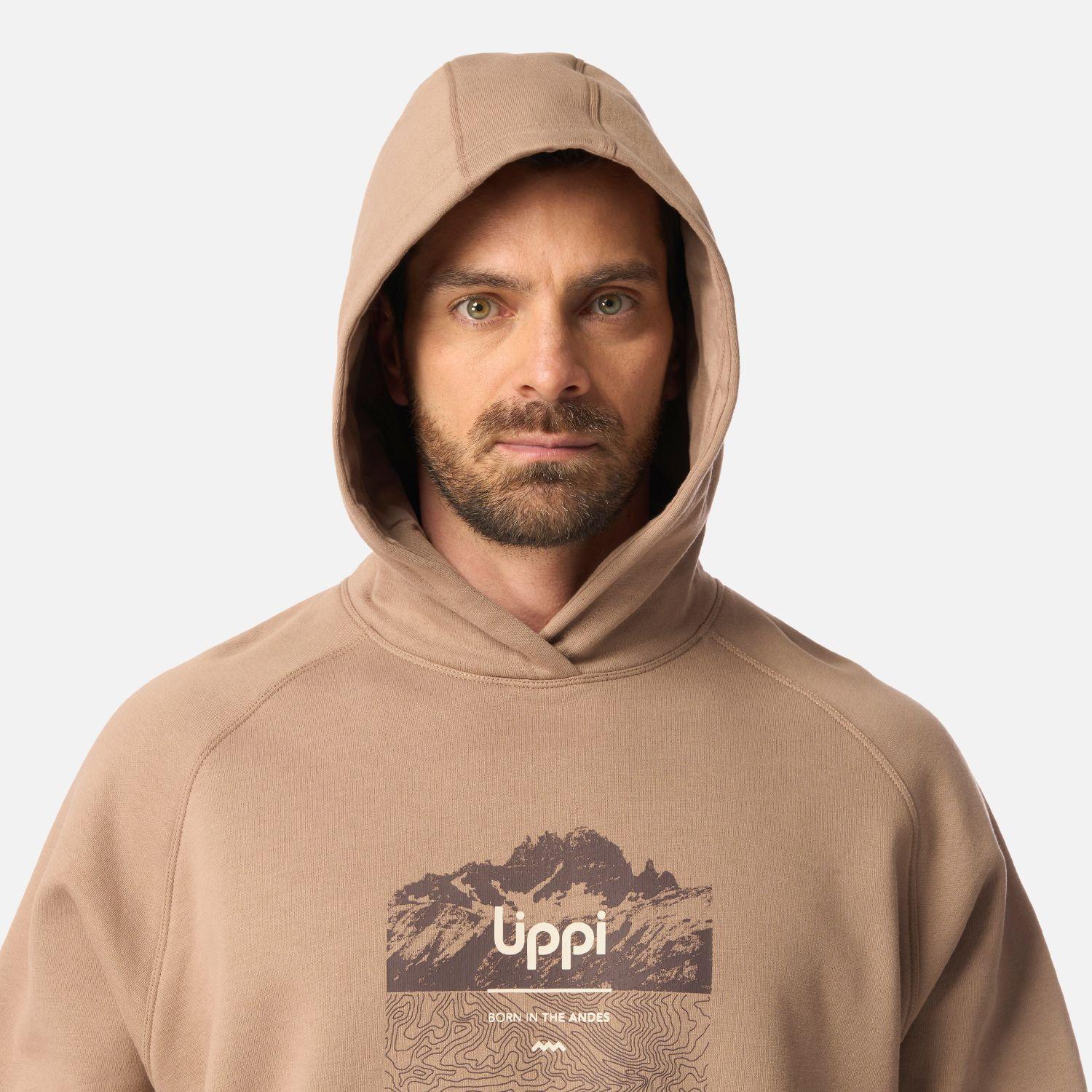 Polerón Hombre Insigne Hoody Sweatshirt Front Print Canela Lippi I26-3