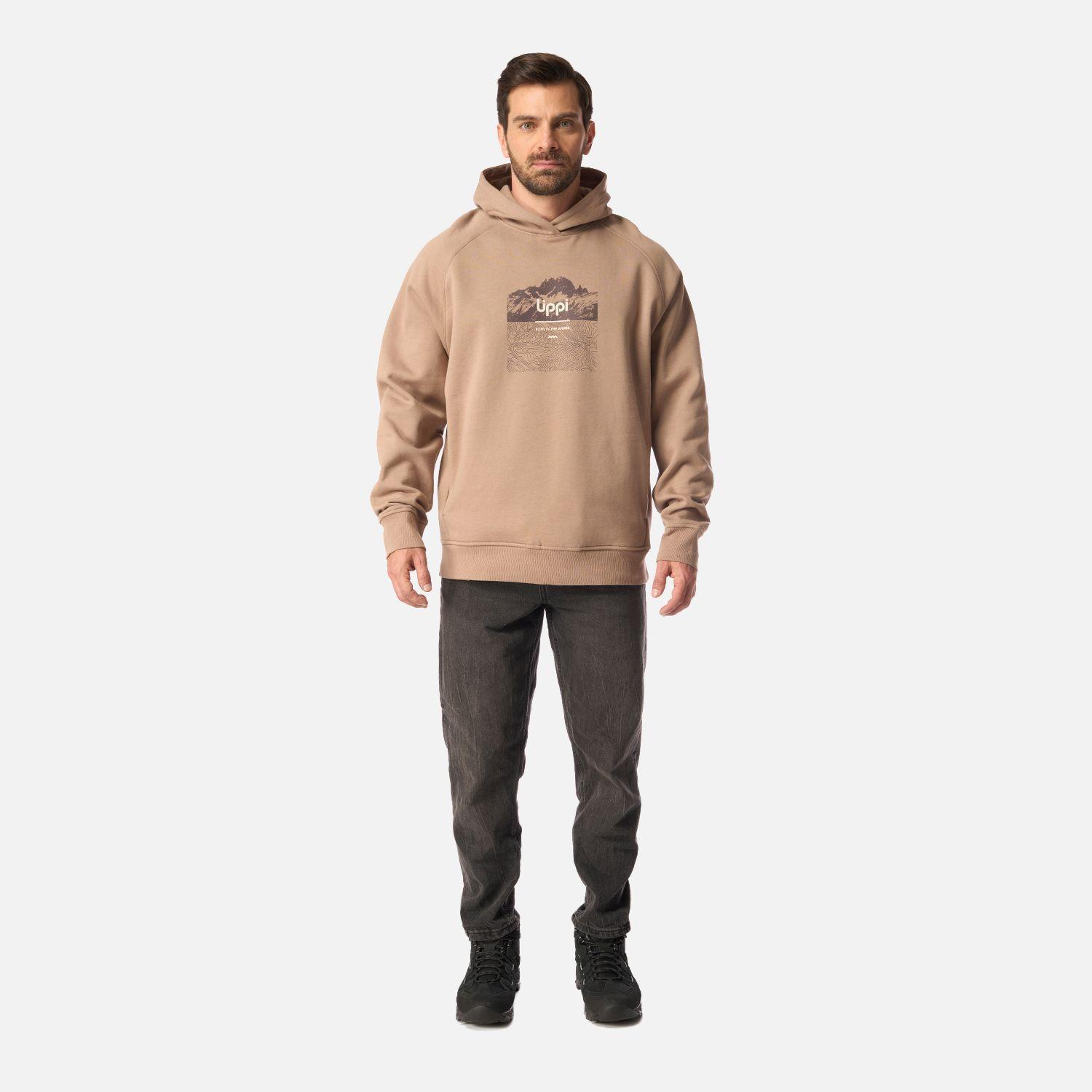 Polerón Hombre Insigne Hoody Sweatshirt Front Print Canela Lippi I26-5