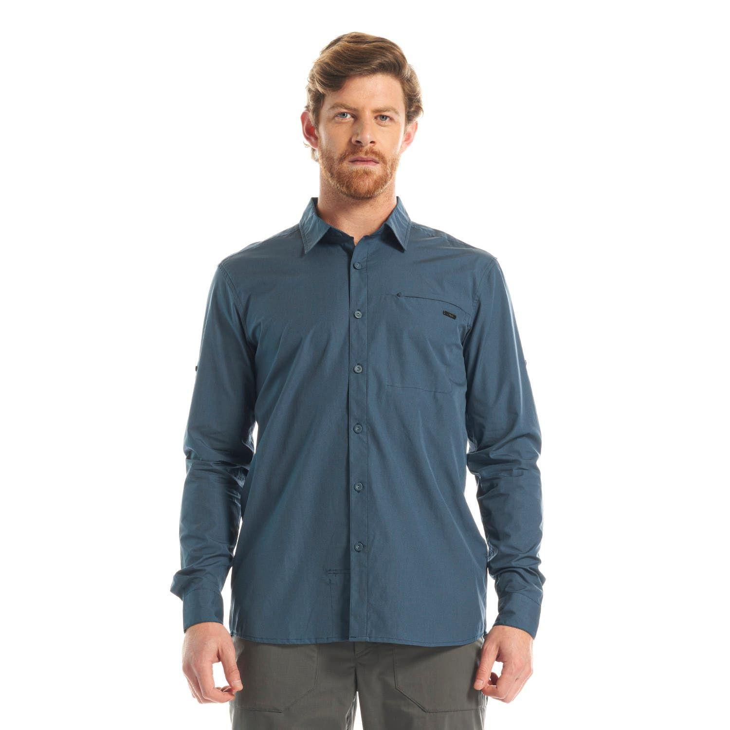 Camisa Hombre Alloy Long Sleeve Shirt Melange Azul Marino Lippi V23-1