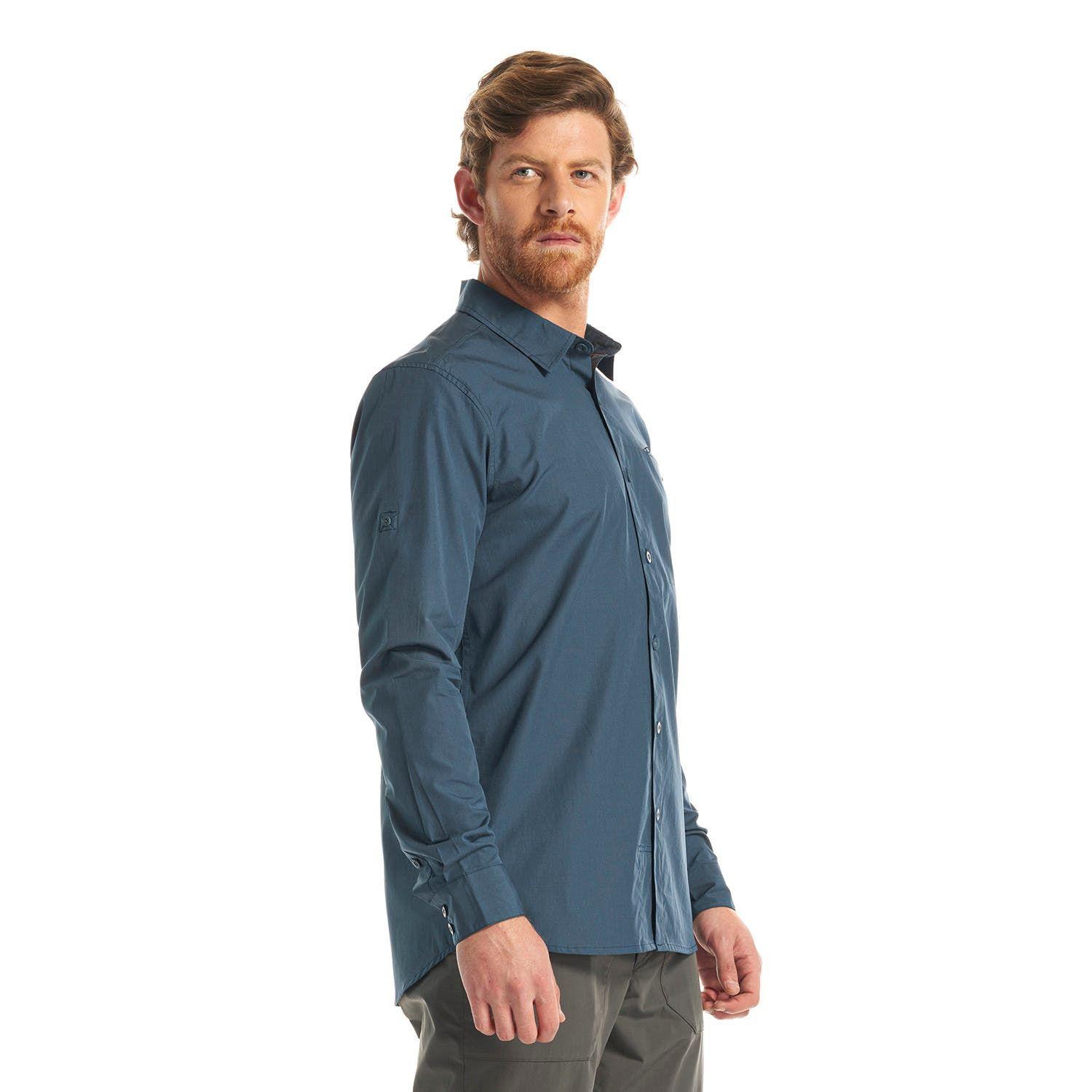 Camisa Hombre Alloy Long Sleeve Shirt Melange Azul Marino Lippi V23-2