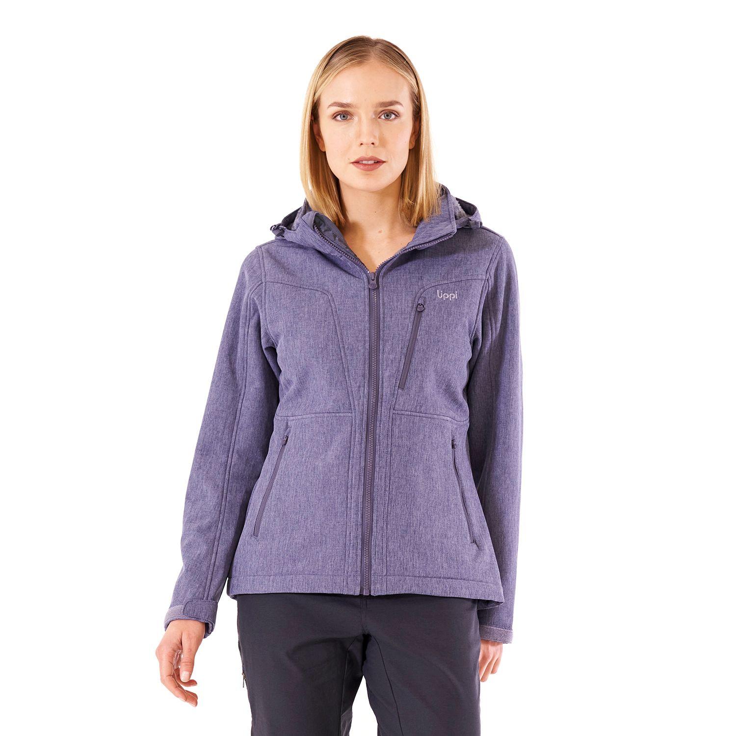 Chaqueta Mujer Macaya Softshell Hoody Jacket Melange Azul Lavanda Lippi I20-1