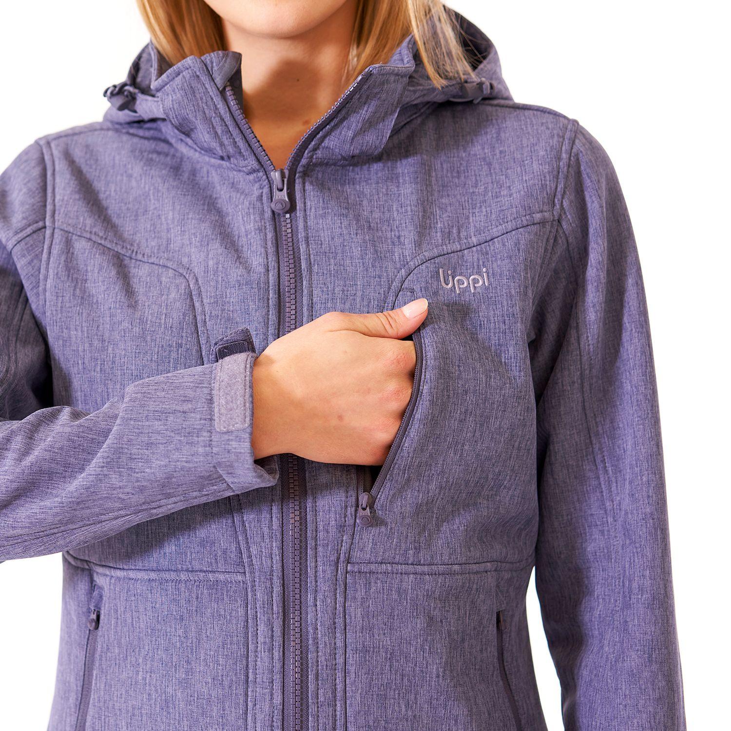 Chaqueta Mujer Macaya Softshell Hoody Jacket Melange Azul Lavanda Lippi I20-4
