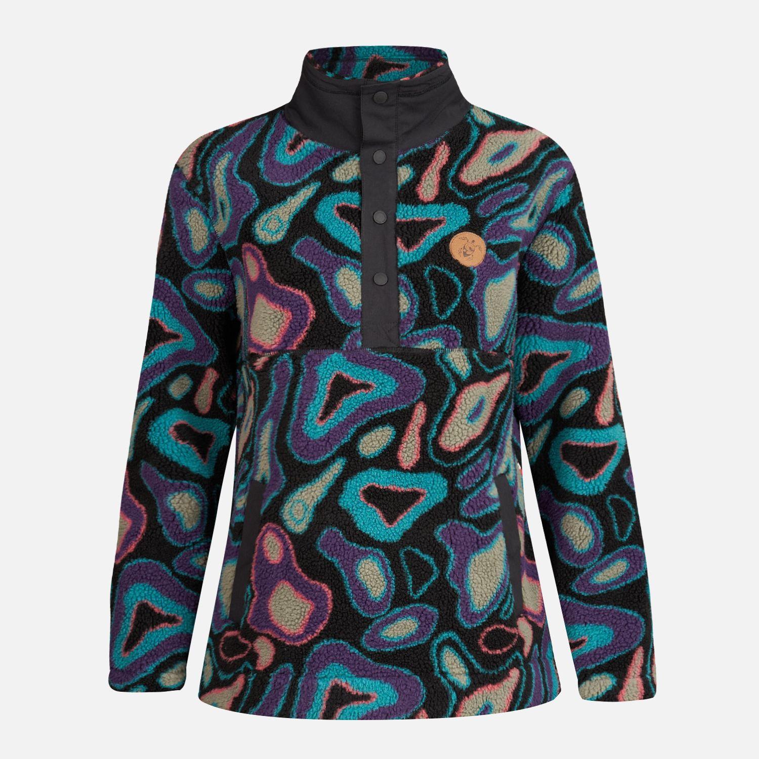 Poleron Mujer Chi-Porrito Print Negro Haka Honu I23-5