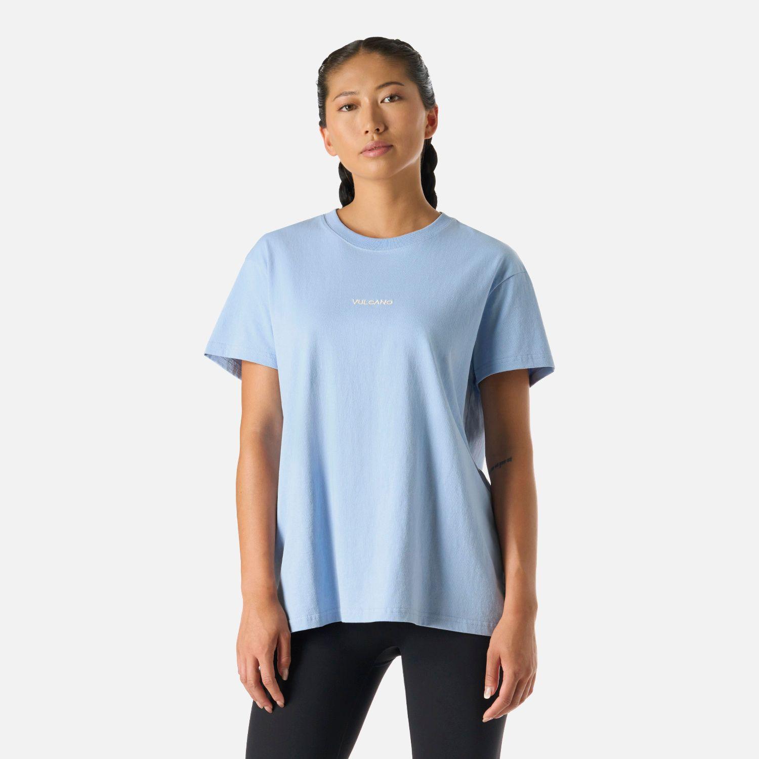 Polera Mujer Cool Down T-Shirt Celeste Vulcano-0