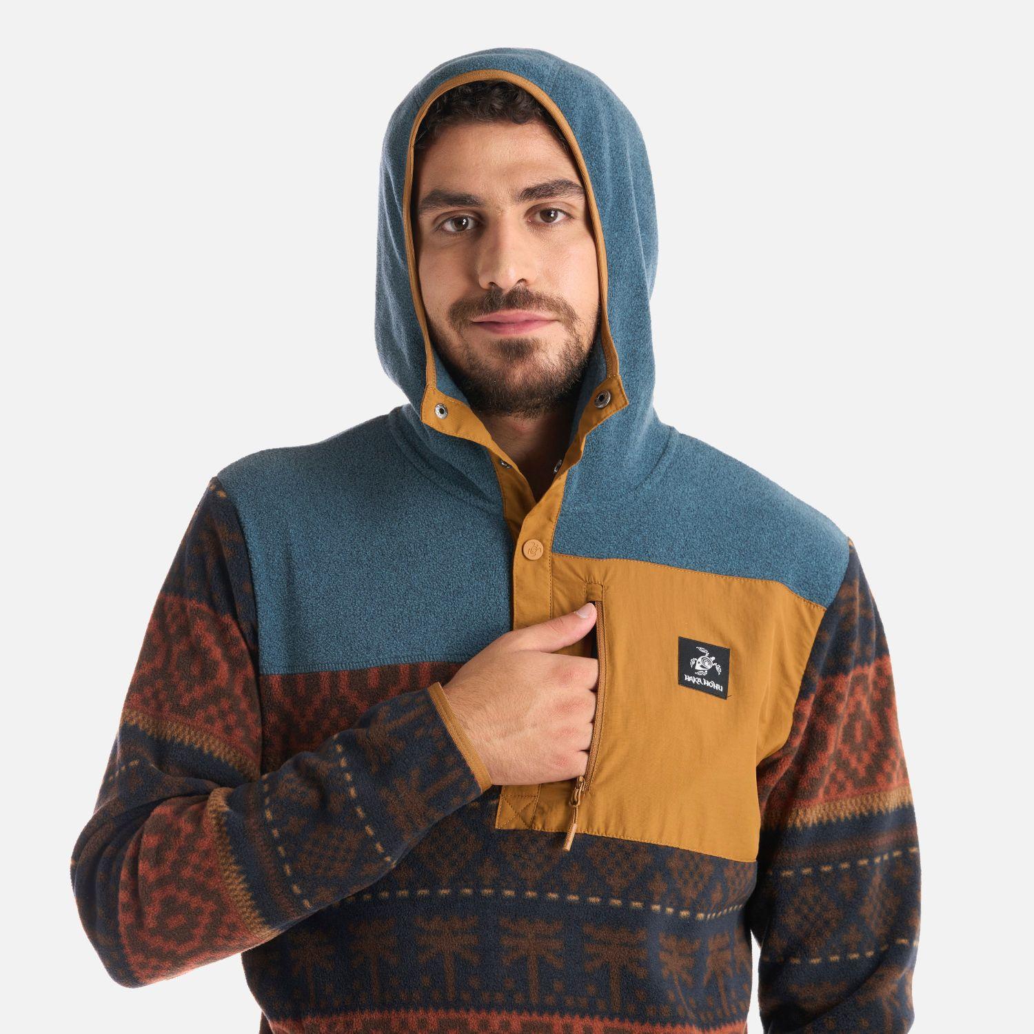 Polerón Hombre Tokerau Hoody Print Azul Noche Haka Honu I25-3