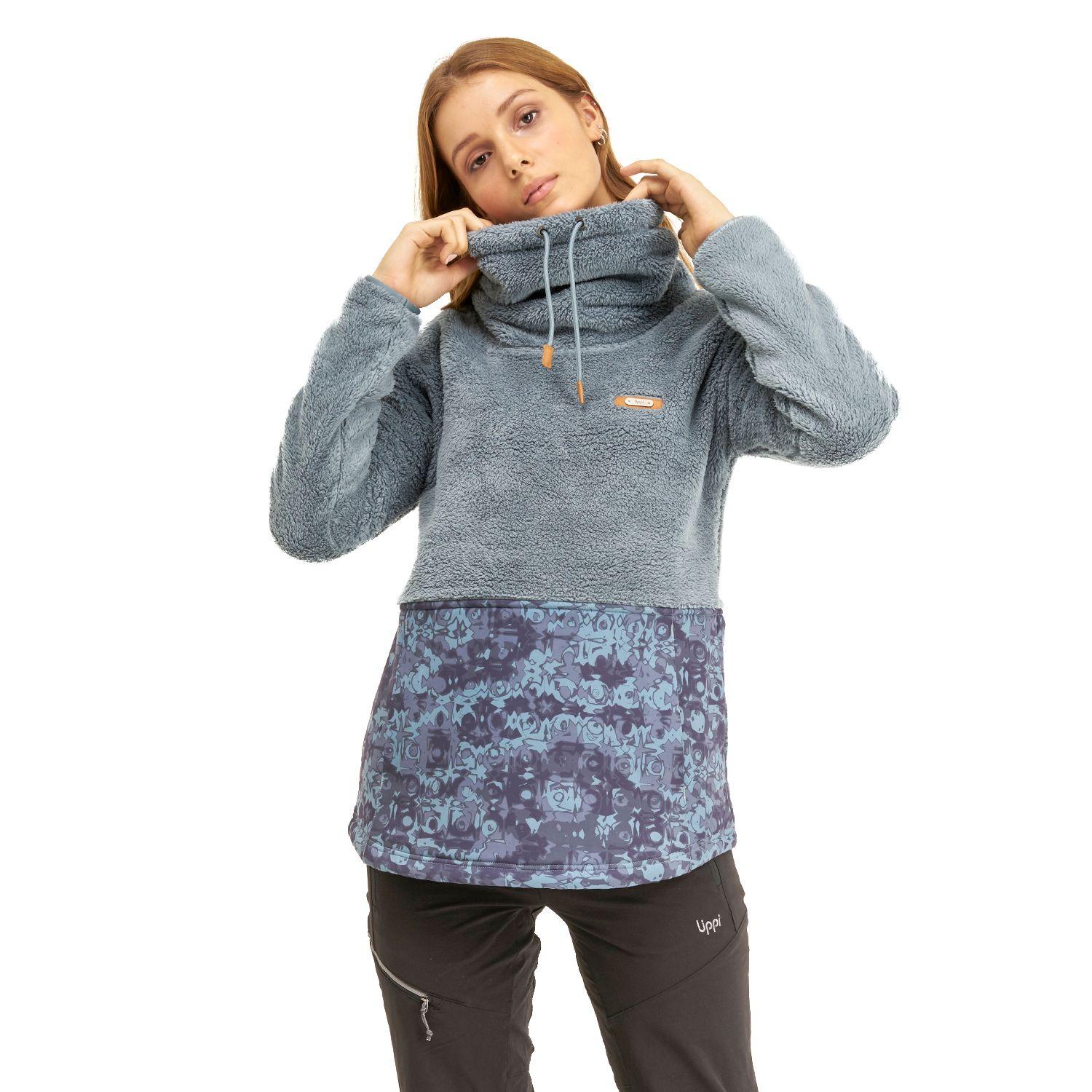 Poleron Mujer Baggy Sweatshirt Verde Grisaceo Lippi-1