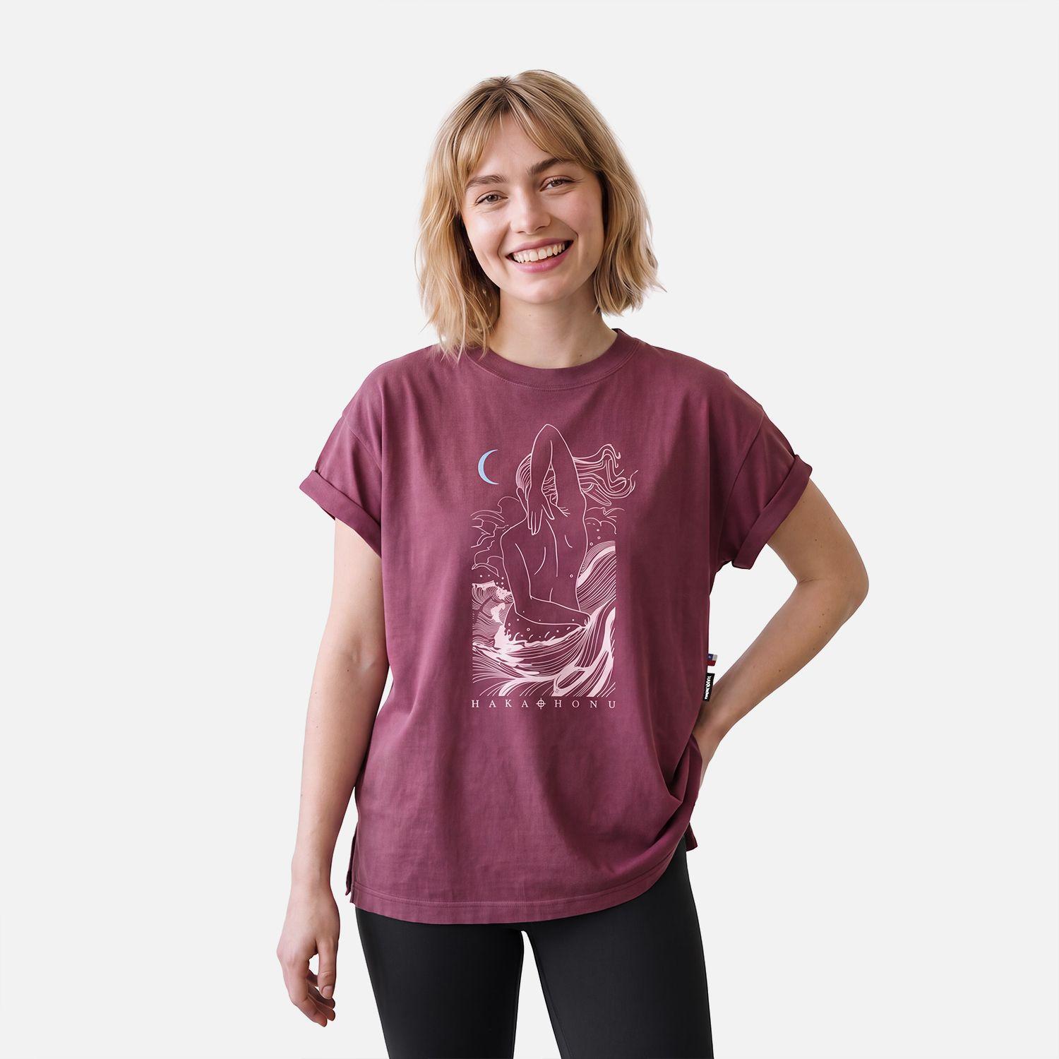 Polera Mujer Garza Burdeo Haka Honu V27-0