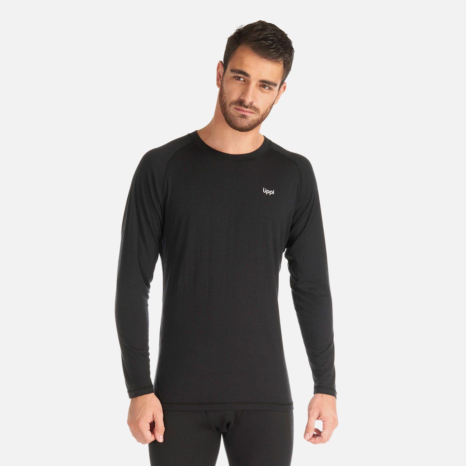 Primera Capa Hombre Skintec Merino Top Negro Lippi V26-0