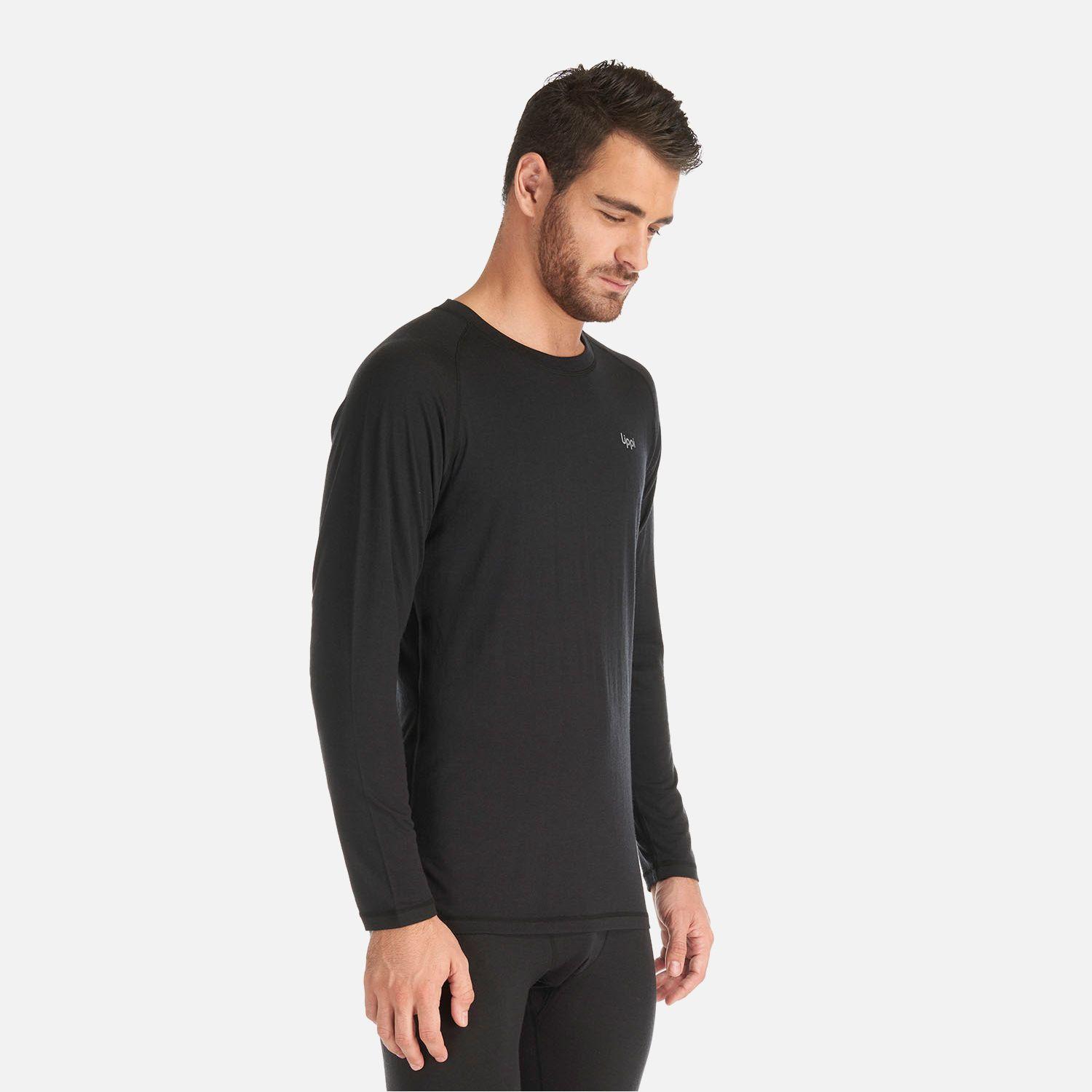 Primera Capa Hombre Skintec Merino Top Negro Lippi V26-1