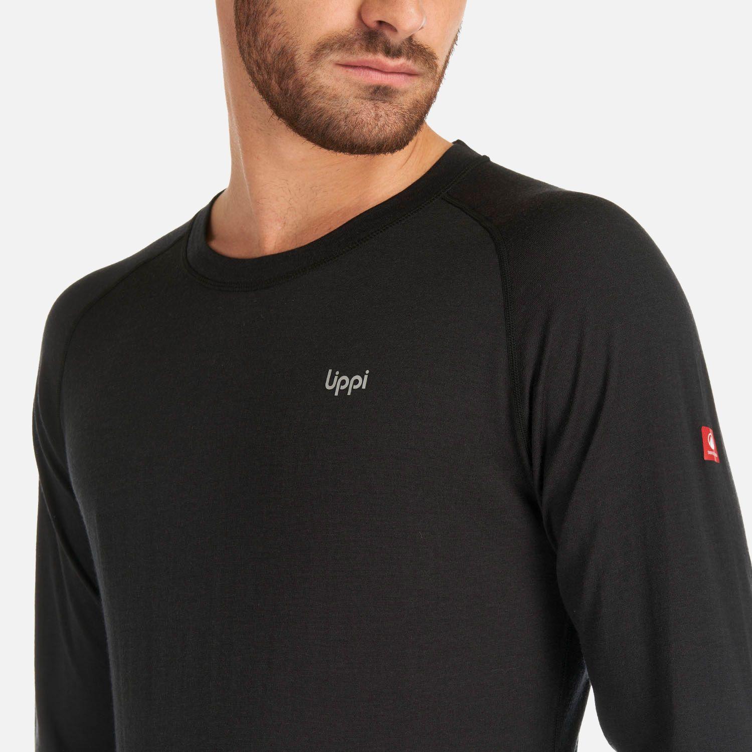 Primera Capa Hombre Skintec Merino Top Negro Lippi V26-6