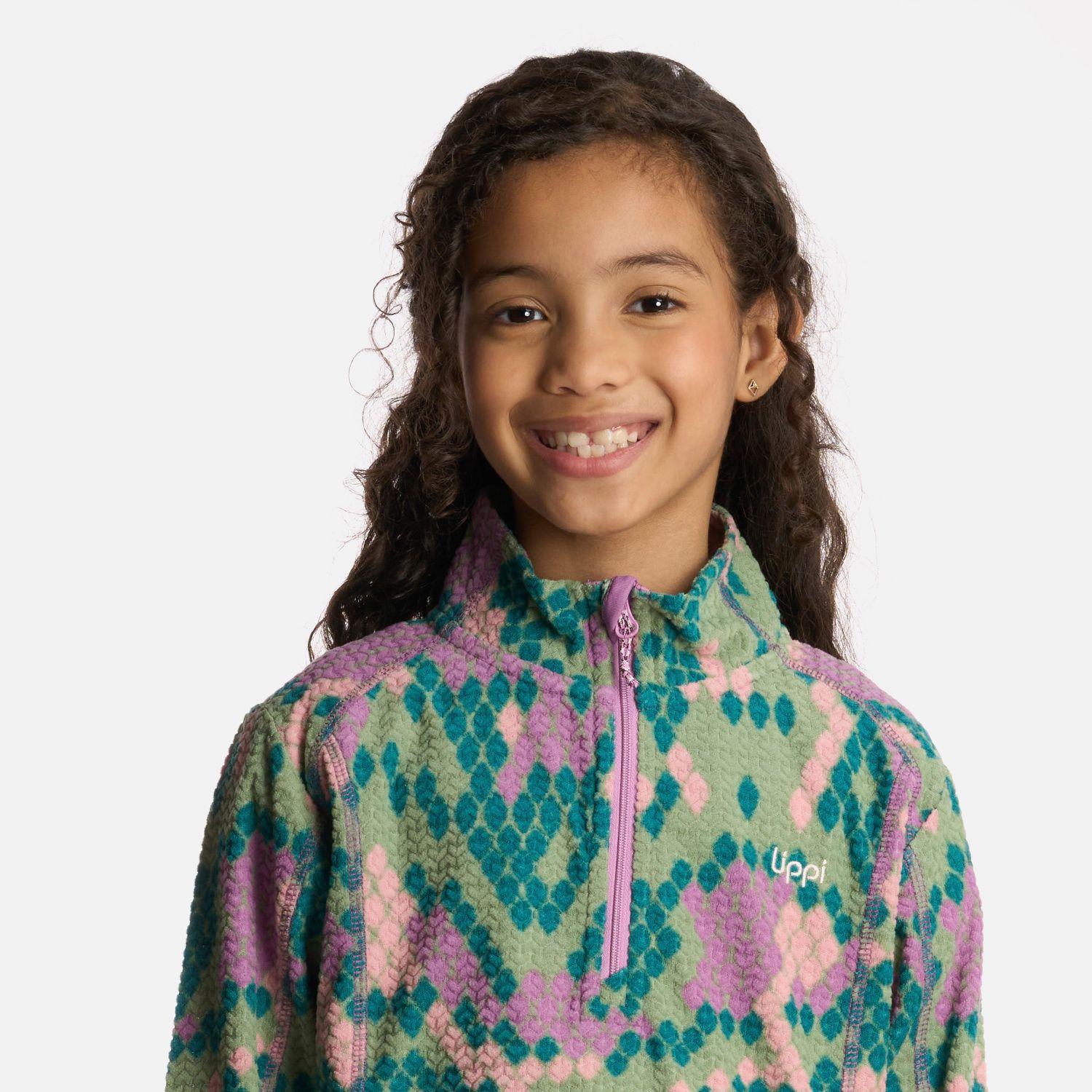 Polerón Niña Saltamontes Nano-F 14 Zip Print Turquesa Lippi-3